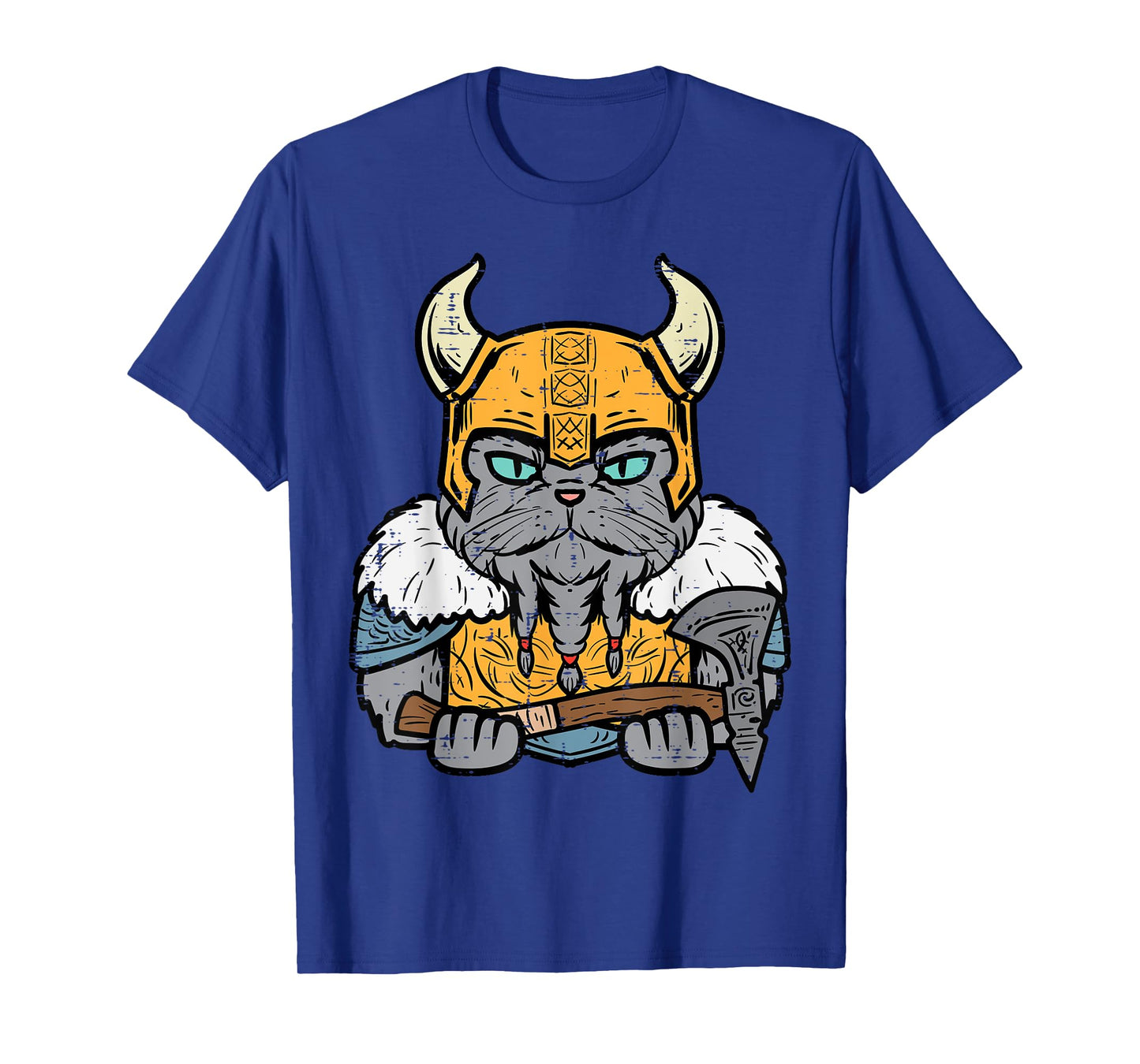 Viking Cat Axe Norse Mythology Kitten Women Girls Kids Men T-Shirt