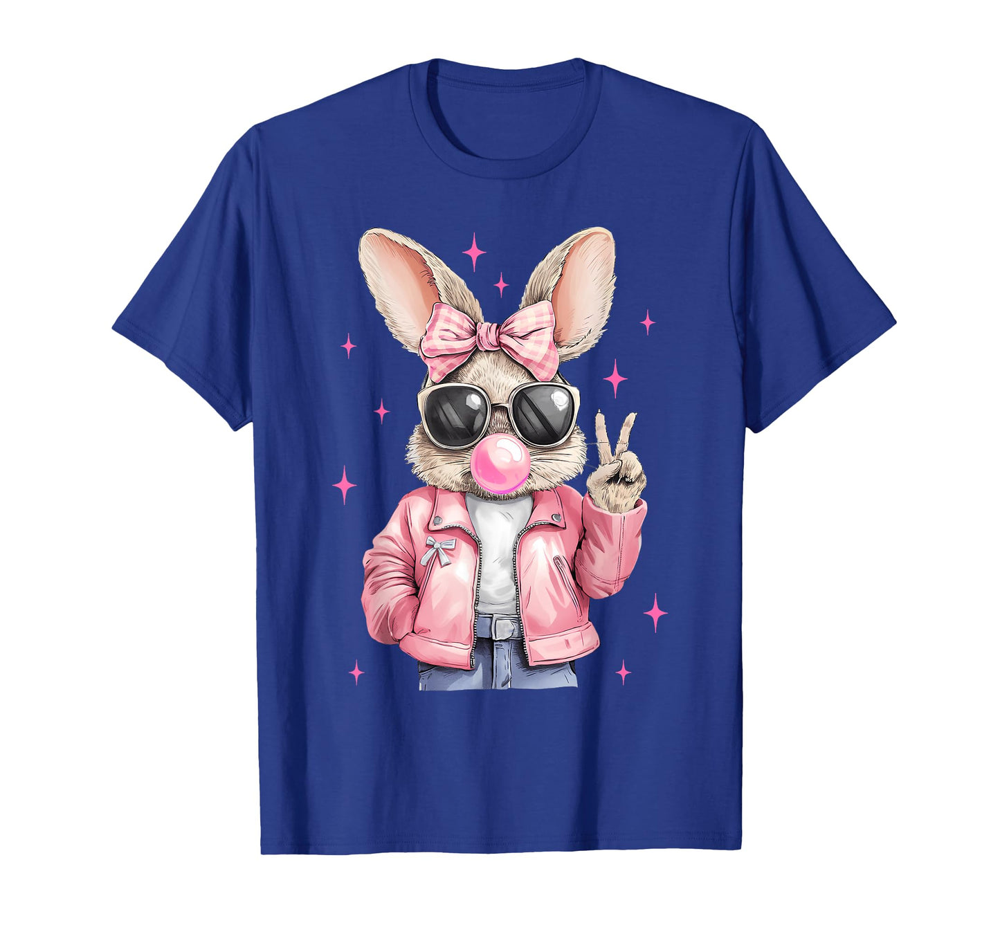 Happy Easter Bunny Rabbit Face Coquette Bow Easter Girl Kids T-Shirt