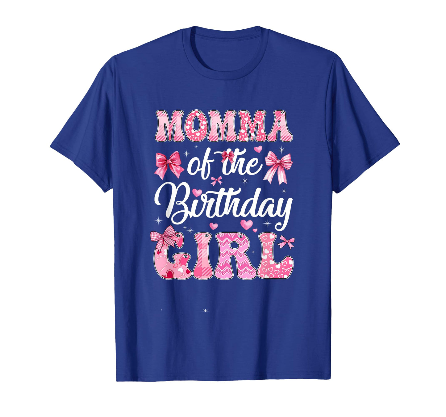 Momma Of The Birthday Girl Family Pink Coquette Bow T-Shirt
