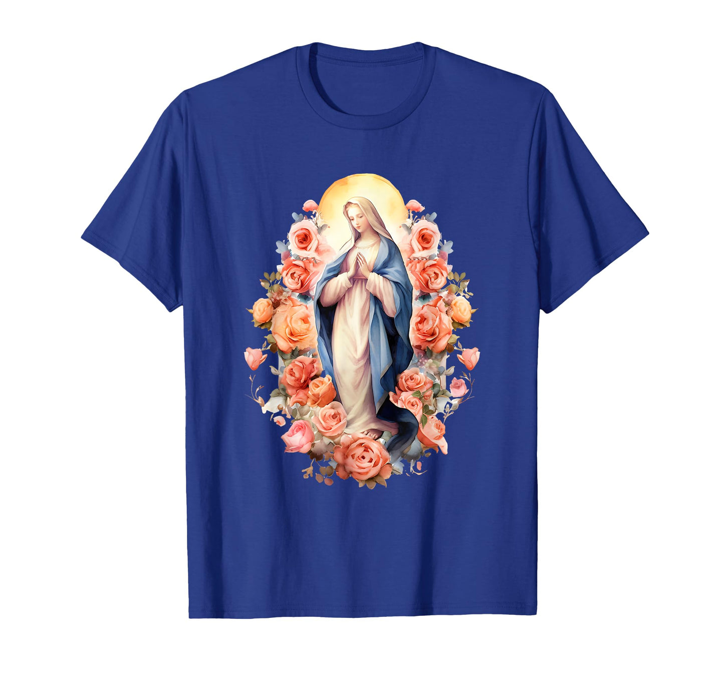 Blessed Mother Mary Mother of Jesus Roses Our Lady Catholic T-Shirt