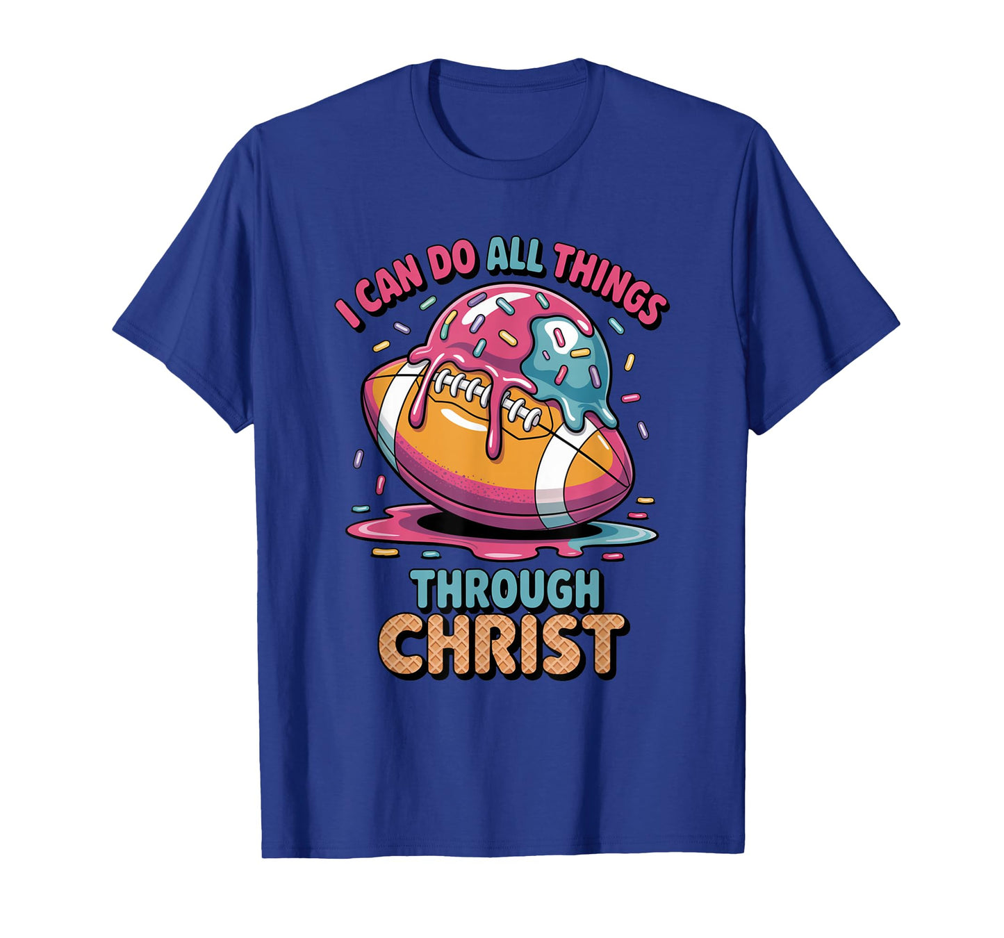 Christian Football Shirts For Boys 8-12 7-8 Ice Cream Drip T-Shirt