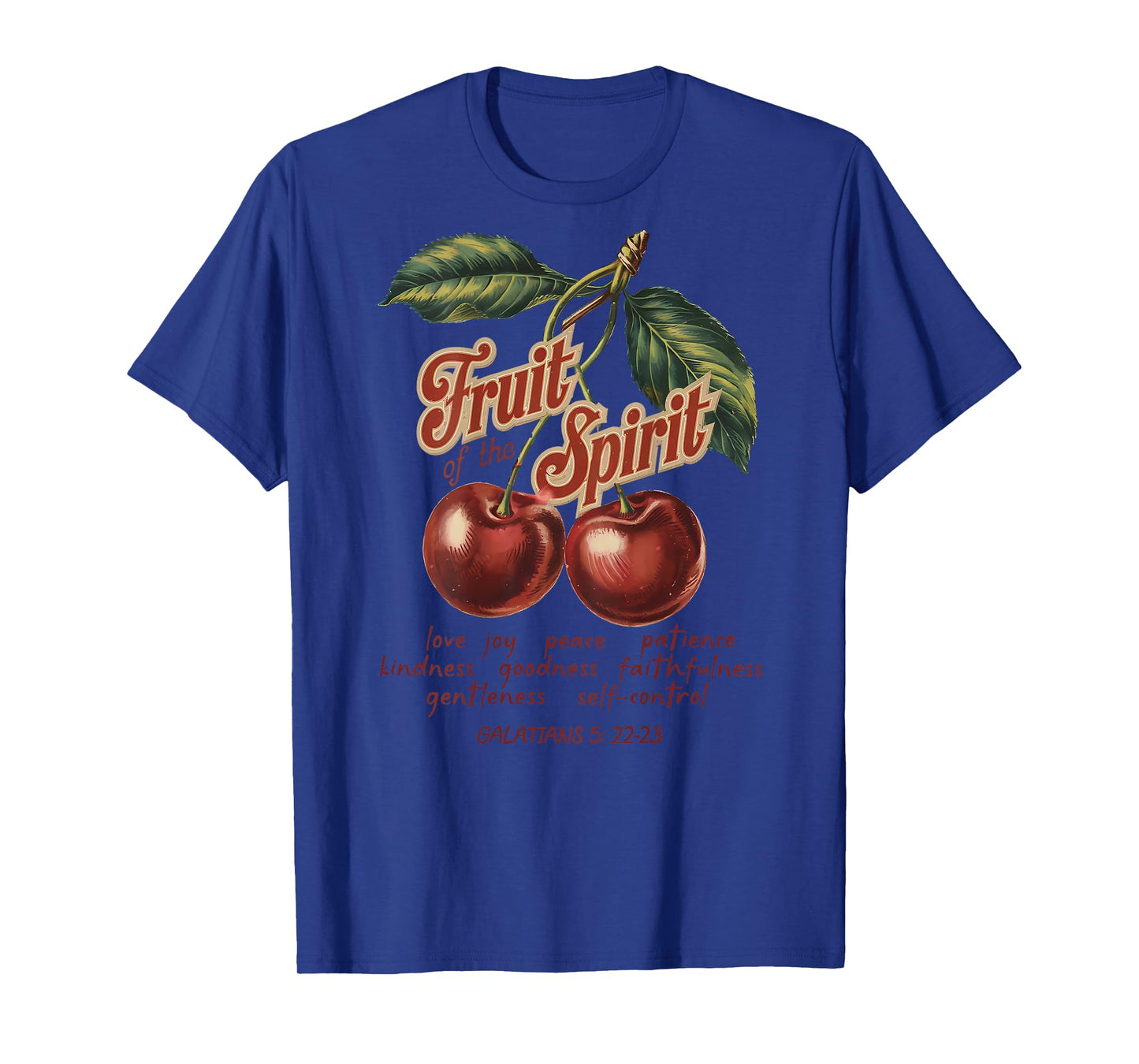 Fruit Of The Spirit Chrisitan Vintage Bible Verse Cherries T-Shirt