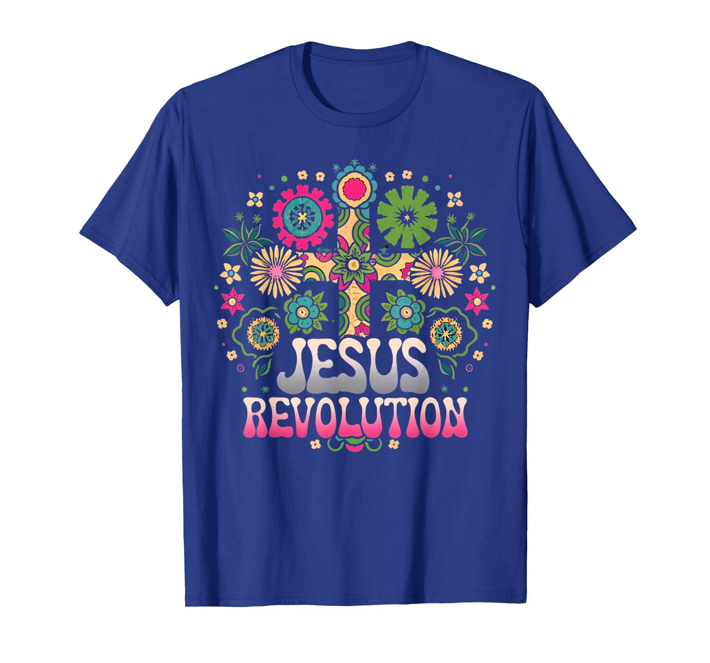 Jesus Revolution Christian Faith Retro Groovy Hippie Flower T-Shirt