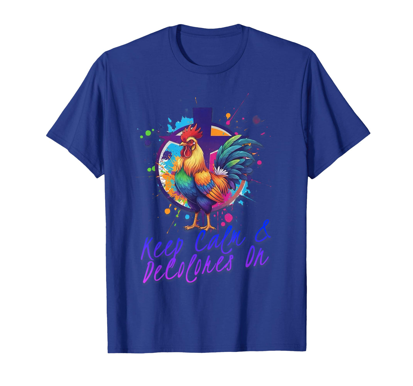 DeColores Cursillo Rainbow Rooster Catholic T-Shirt