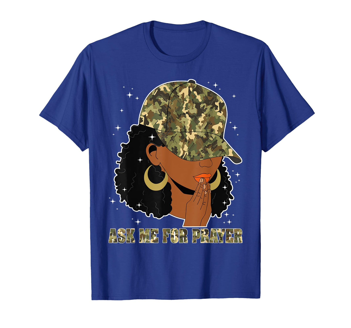 Ask Me For Prayer Black Woman Afro African Christian Sayings T-Shirt