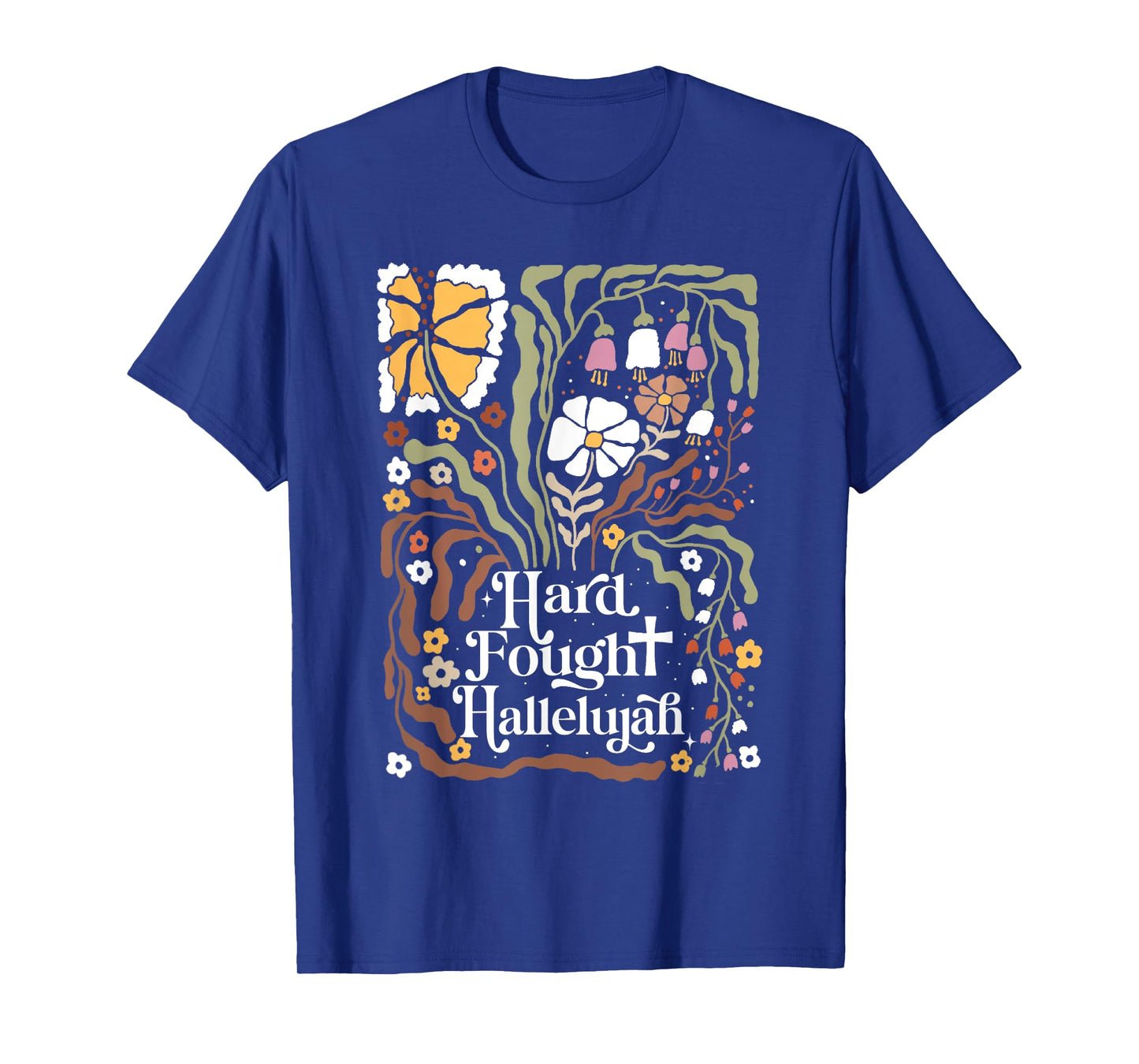 Flowers Retro Boho Christian Hard Fought Hallelujah T-Shirt
