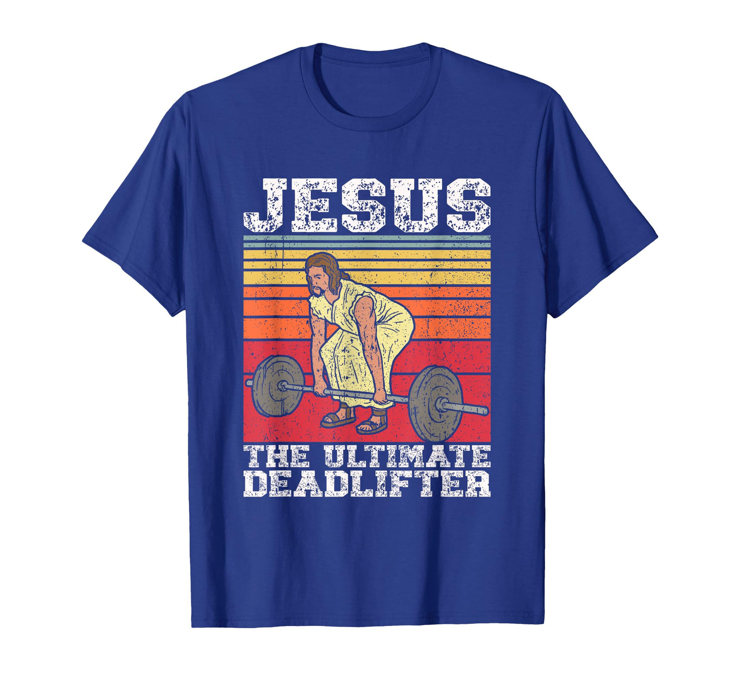 Vintage Jesus The Ultimate Deadlifter Funny Gym Bodybuliding T-Shirt