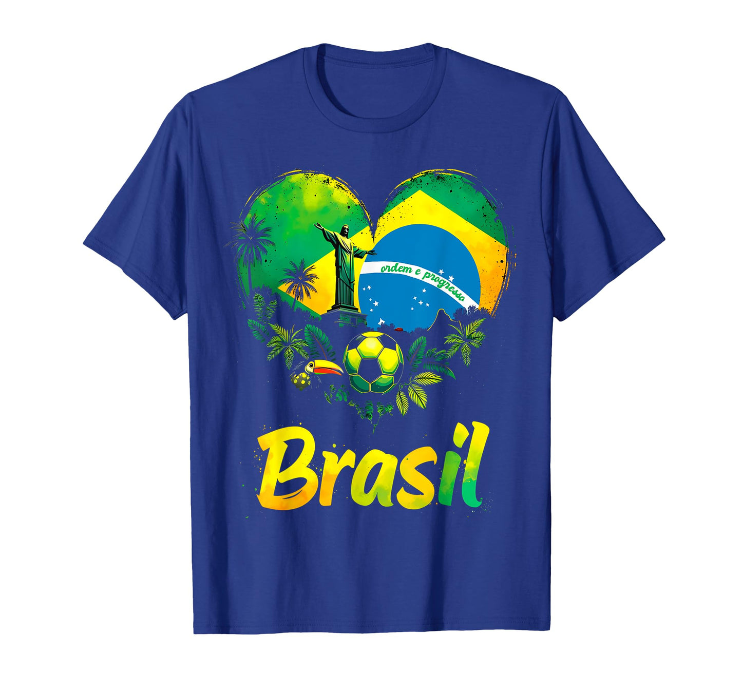 Brazil Flag Heart T-Shirt