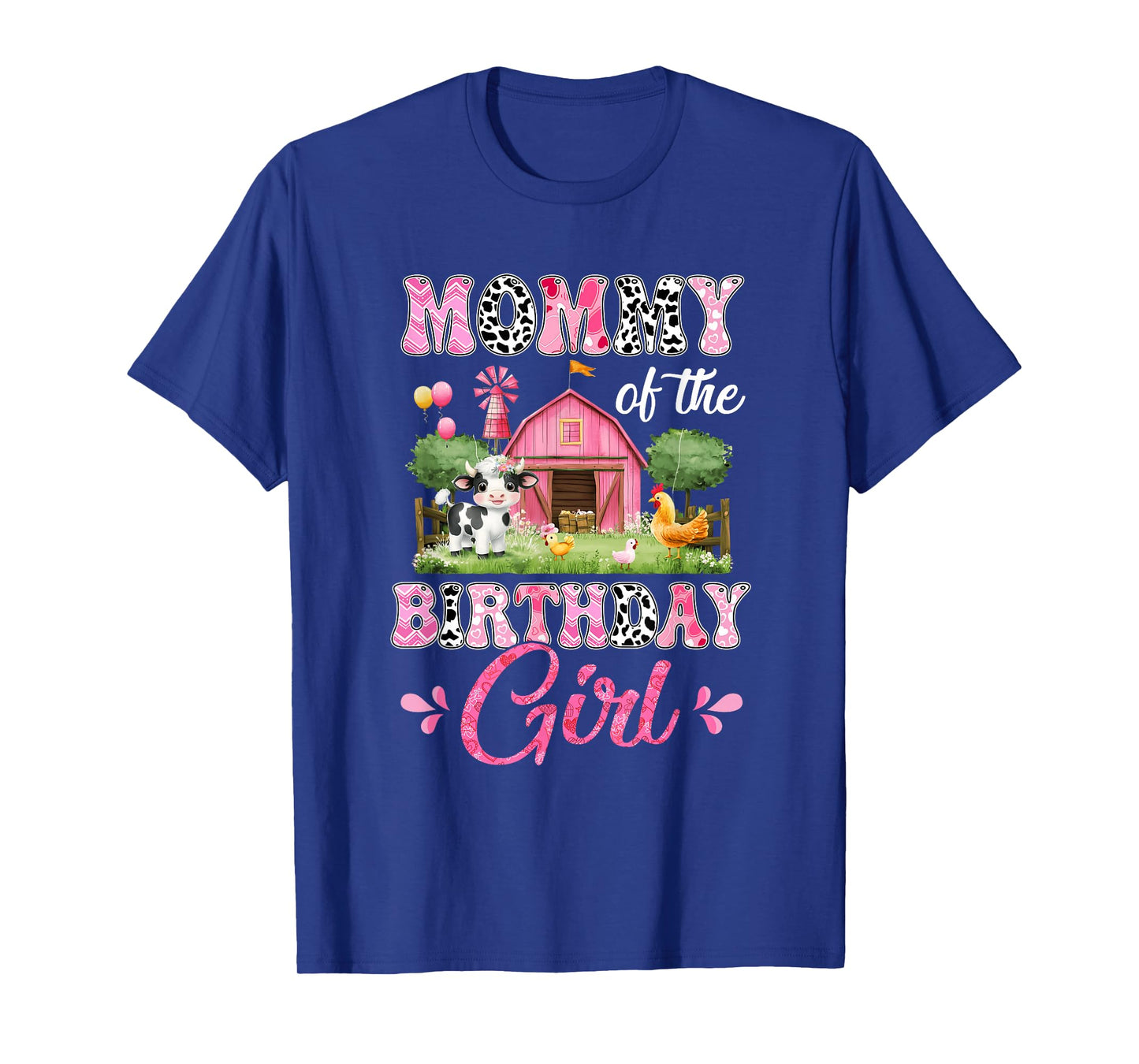 Mommy Of The Birthday Girl 1St Birthday Cow Farm Family T-Shirt
