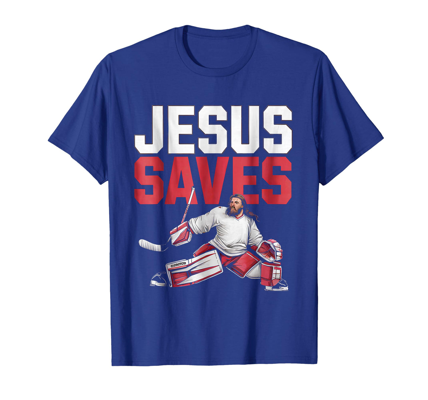 Jesus Saves Ice Hockey Goalie Sport Religious Christian T-Shirt