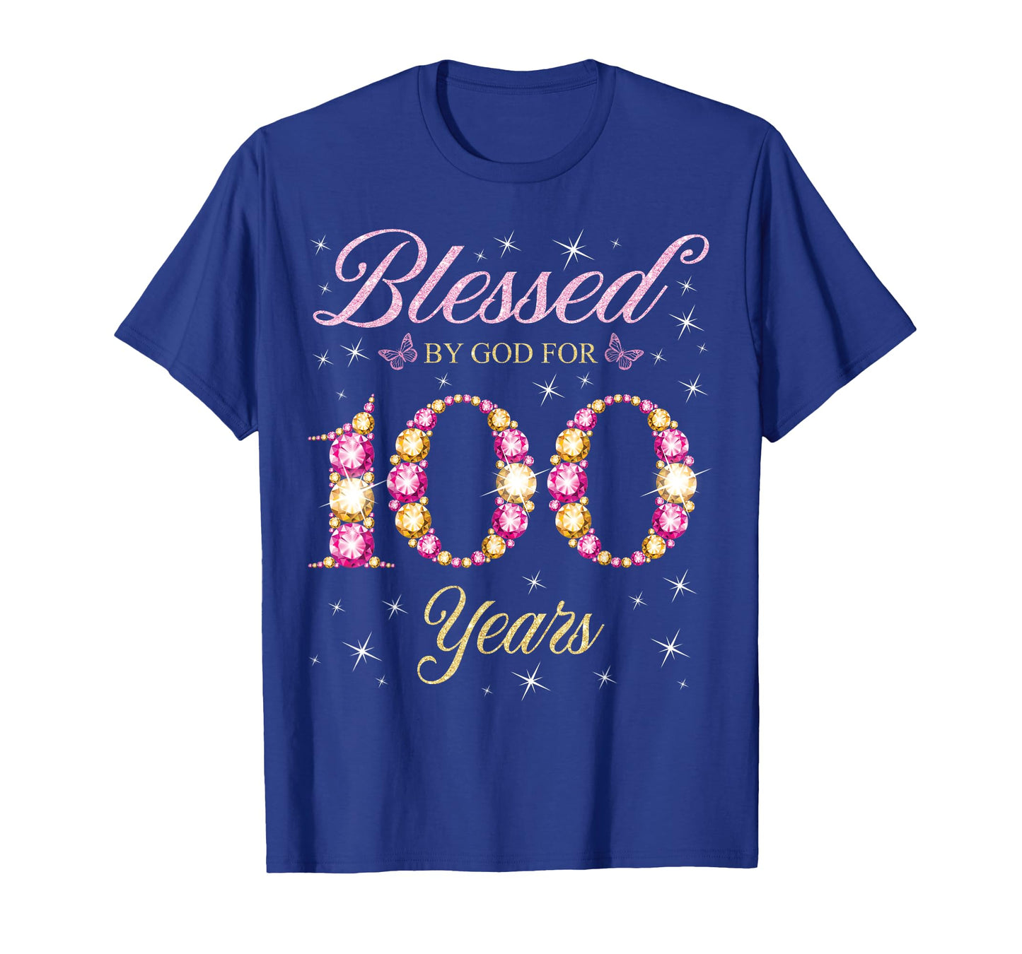 Blessed By God For 100 Years Old 100th Birthday Party Queen T-Shirt