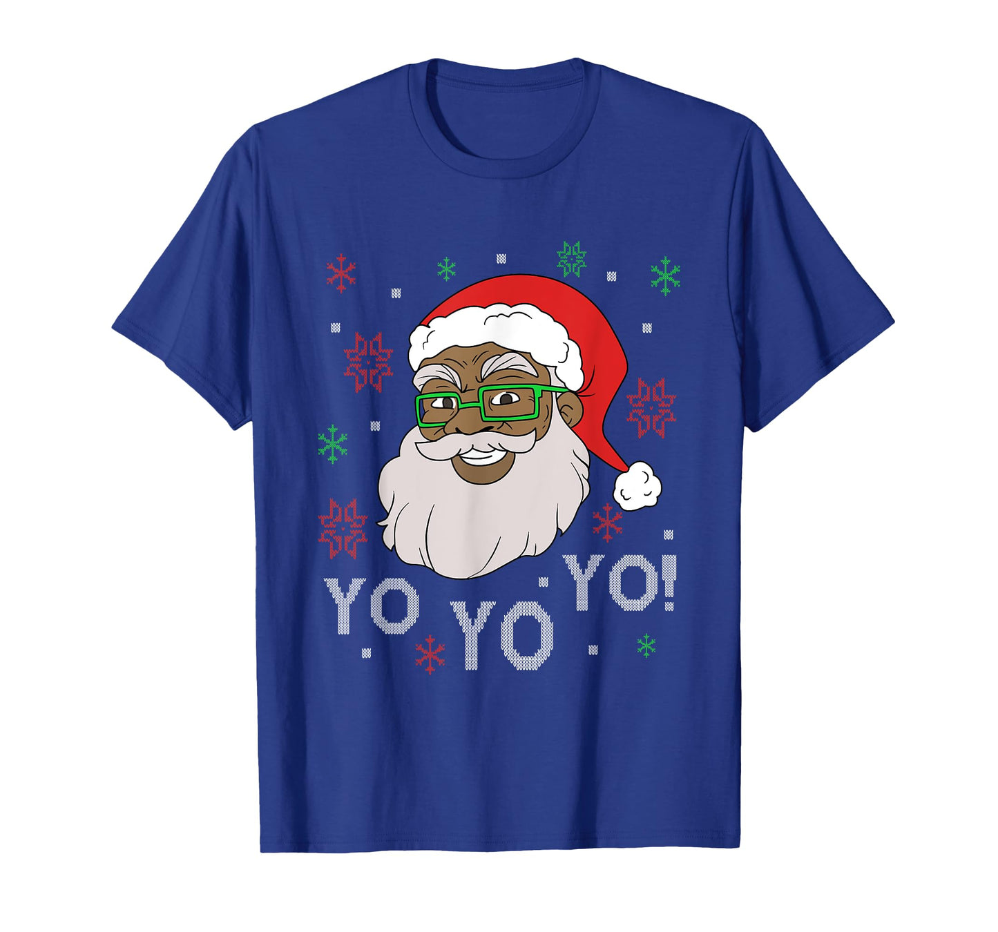 Black Funny Santa Claus Christmas Yo Yo Yo Xmas Costume T-Shirt