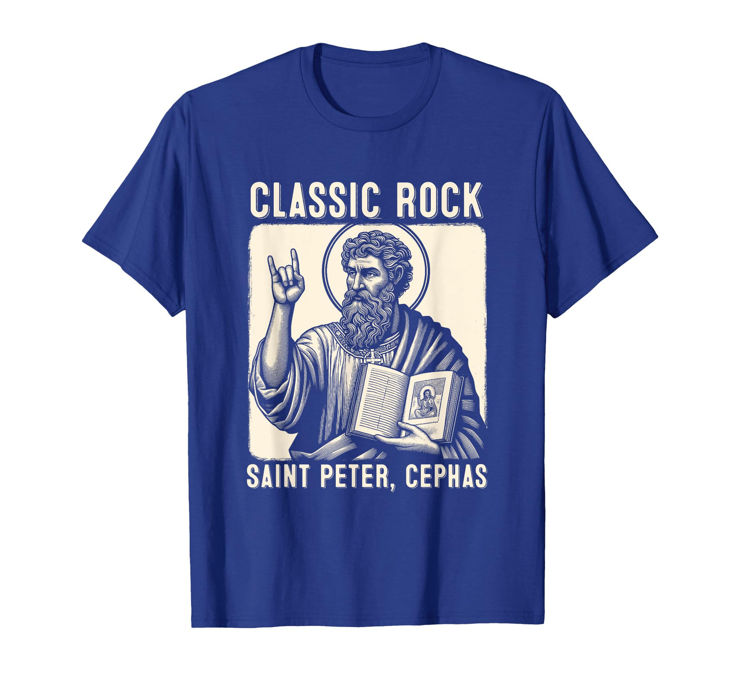 Saint Peter Classic Rock Catholic Vibe Petros Upon this Rock T-Shirt