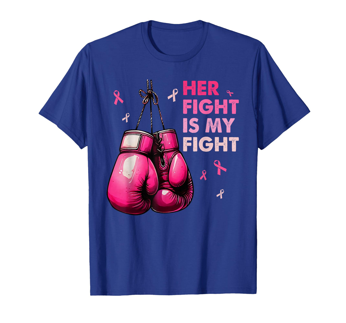 Breast Cancer Awareness Husband Support Squad Boxing Gloves T-Shirt
