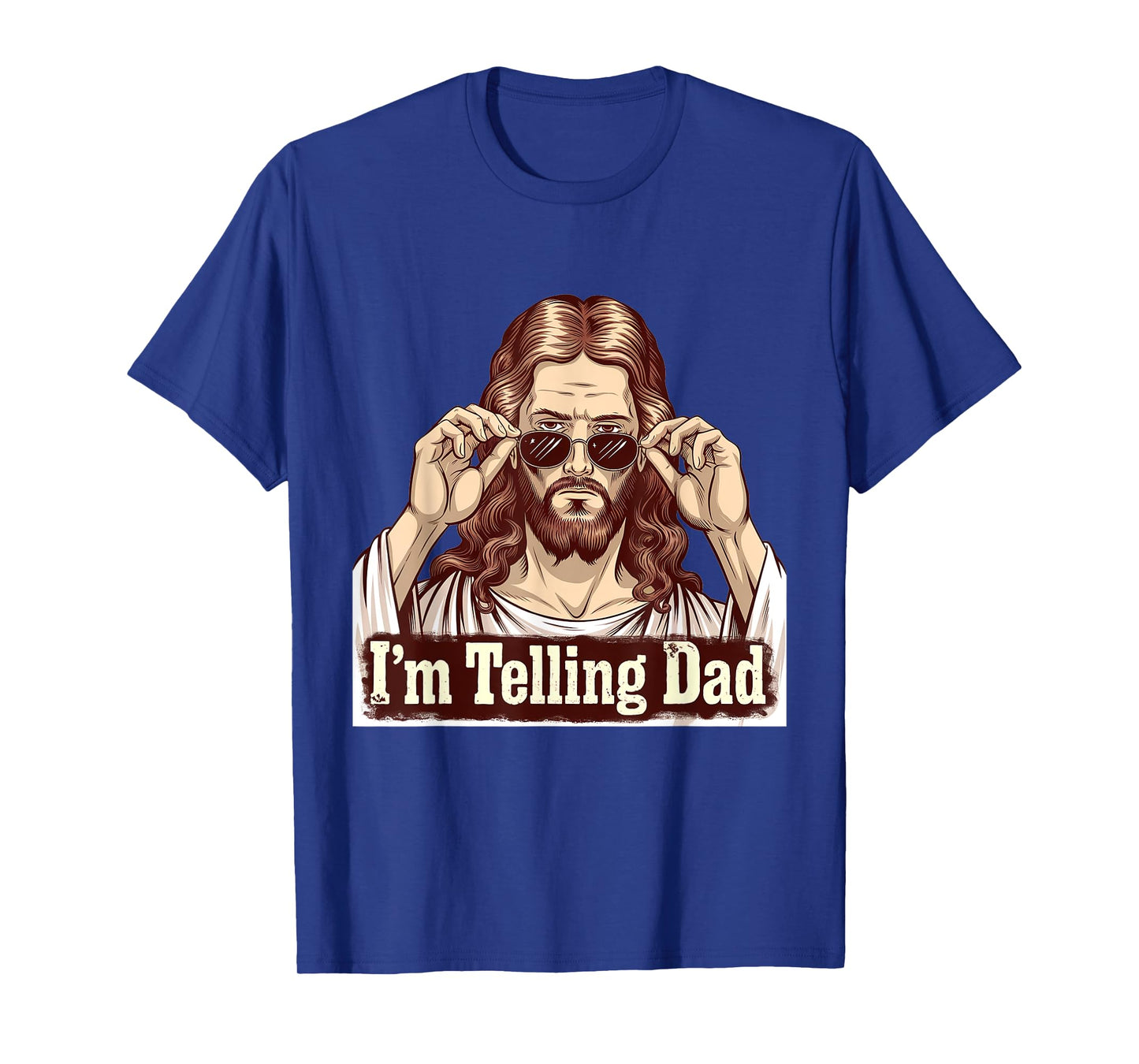 Funny I'm Telling Dad Retro Religious Christian Jesus T-Shirt