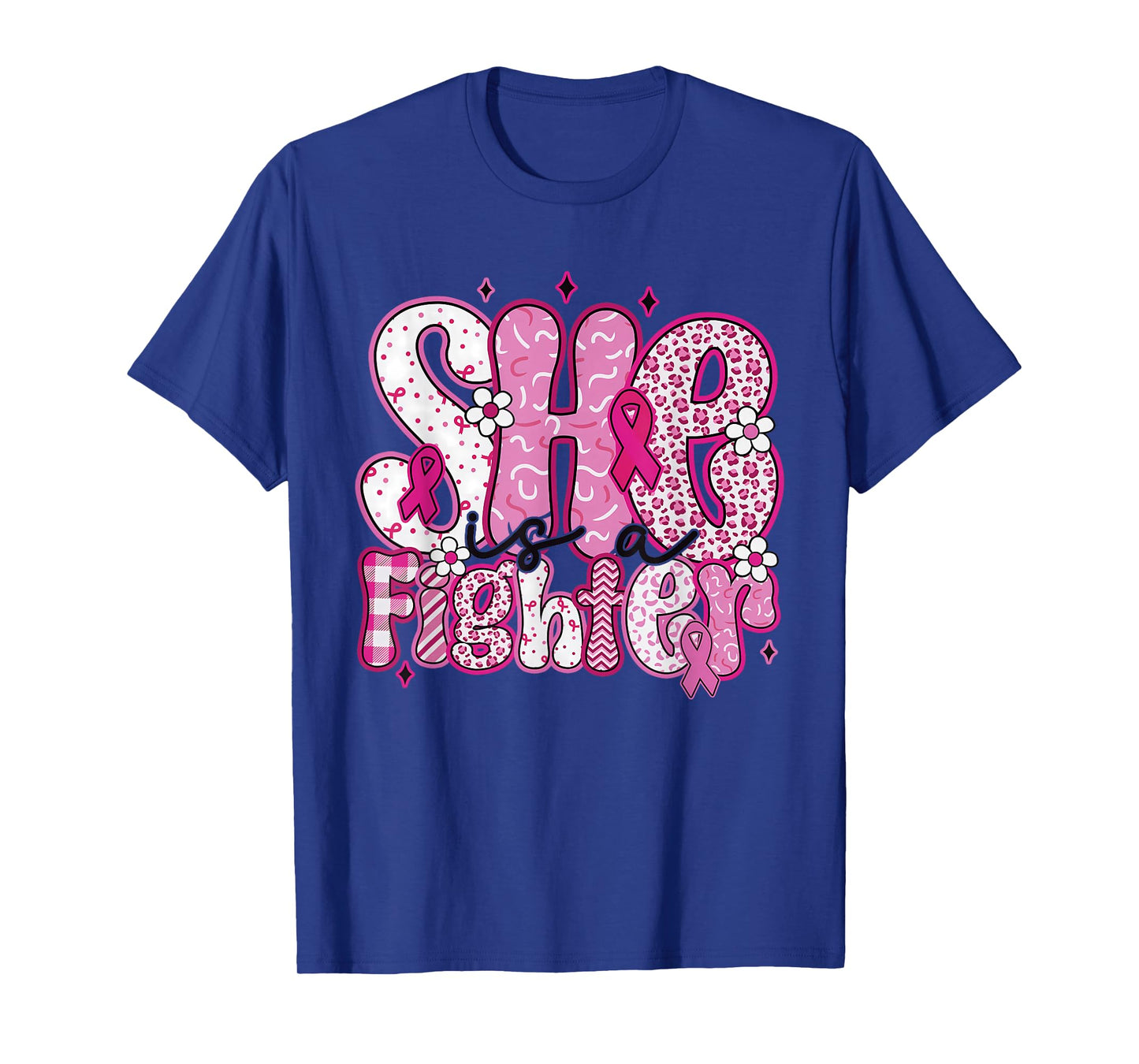 She is A Fighter Breast Cancer Wear Pink Warrior Christian T-Shirt