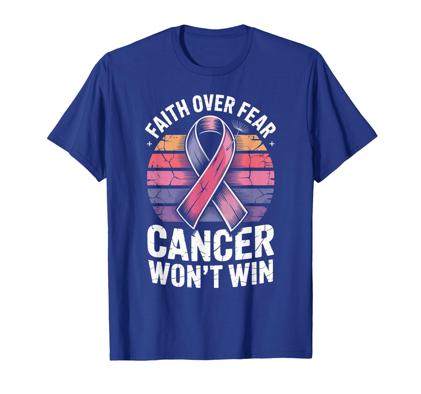 Faith Over Fear Cancer Wont Win Pink Ribbon Support T-Shirt
