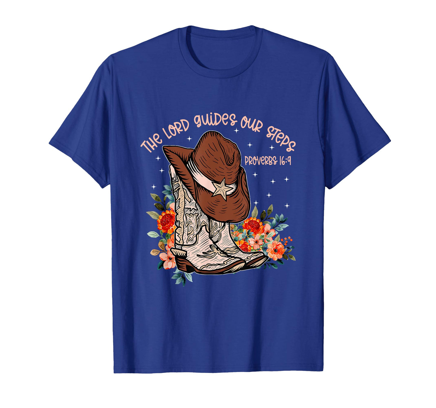 The Lord Guides Our Steps Walk By Faith Bible Inspirational T-Shirt