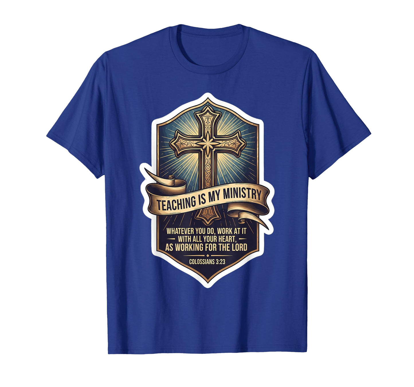 Christian Man Teacher Teaching is My Ministry Bible Quote T-Shirt