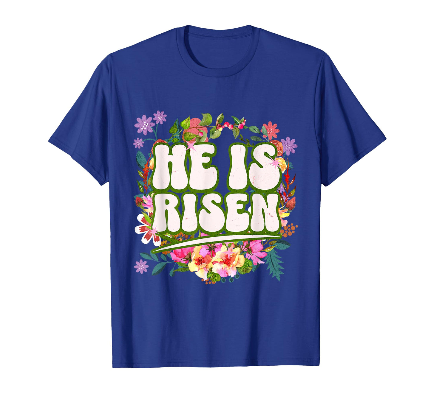 Retro Groovy Easter He Is Risen Christian Women Girls Kids T-Shirt