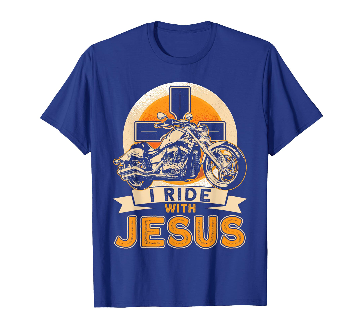 Christian Motorcycle Biker I Ride With Jesus Faith T-Shirt