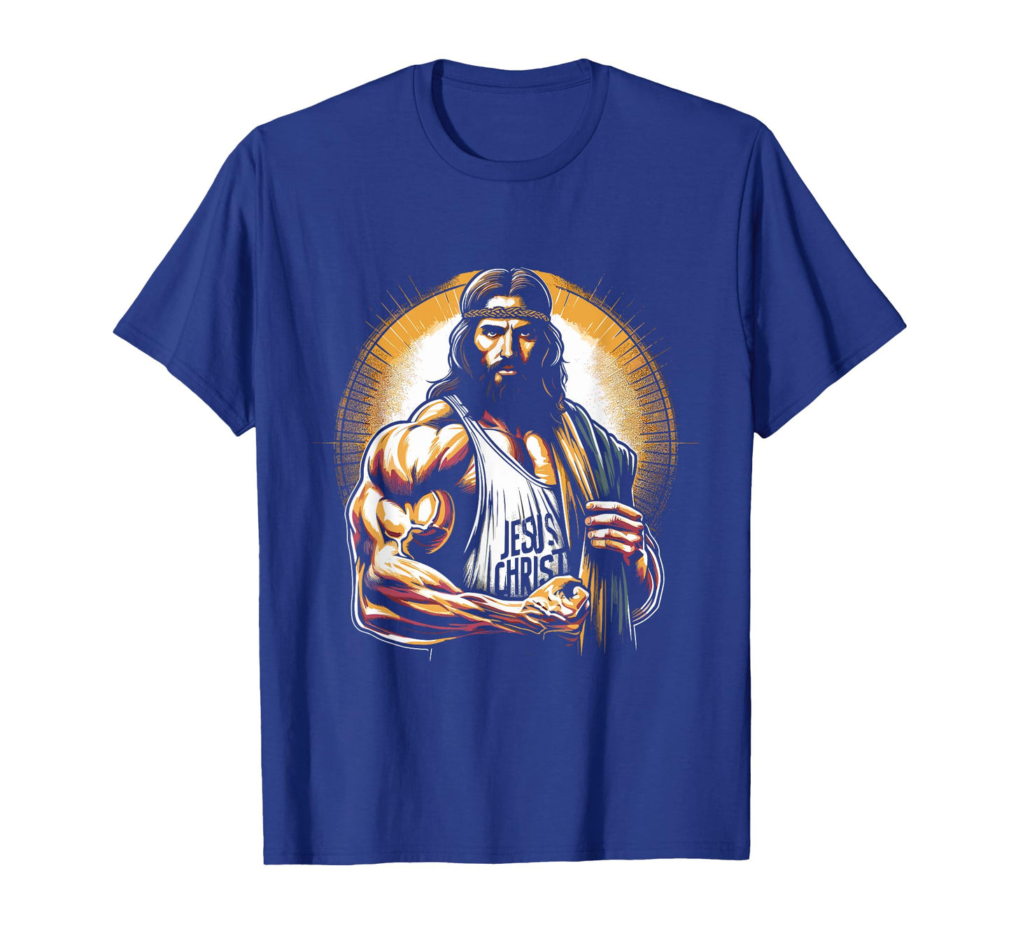Muscular Jesus Christ - Funny Weightlifting Jesus Gym Sports T-Shirt