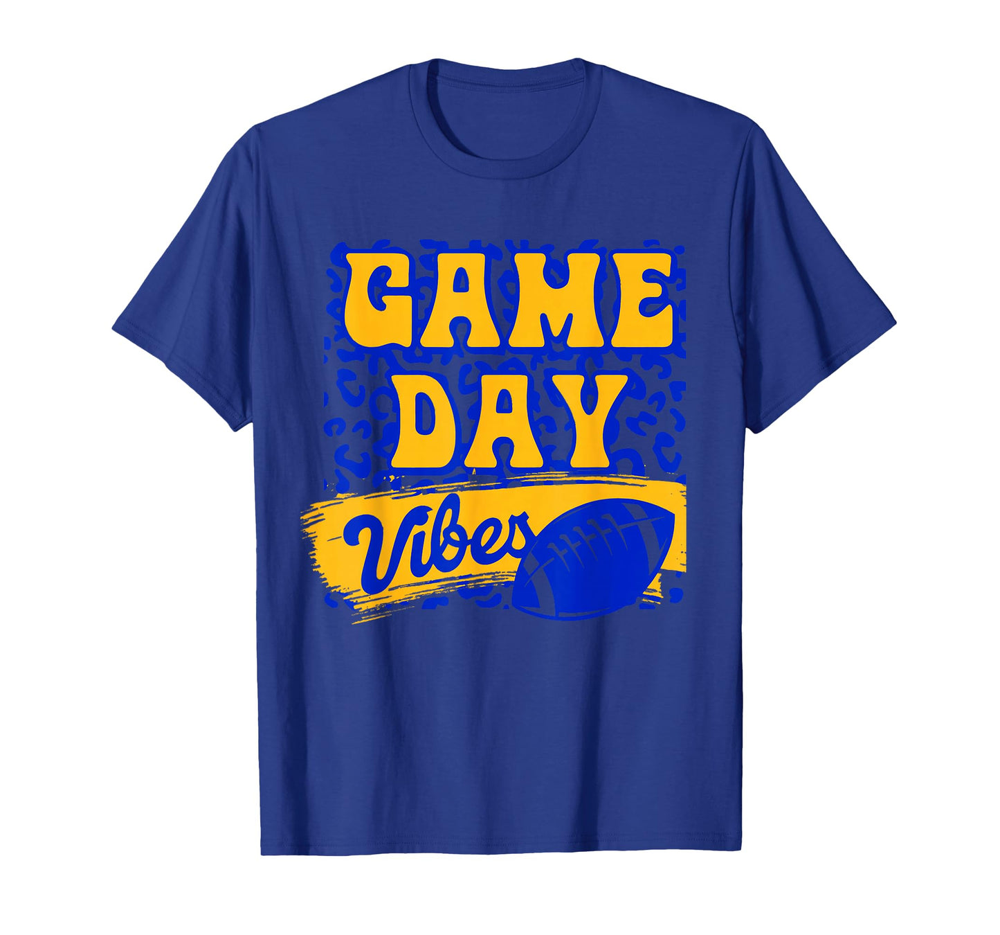 Game Day Vibes Football Season Football Blue Gold Vibes T-Shirt