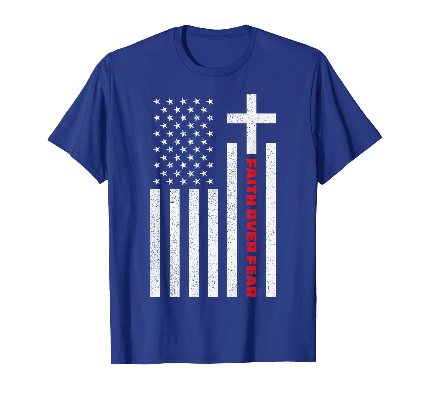 Faith Over Fear American Flag Christian Religious T-Shirt