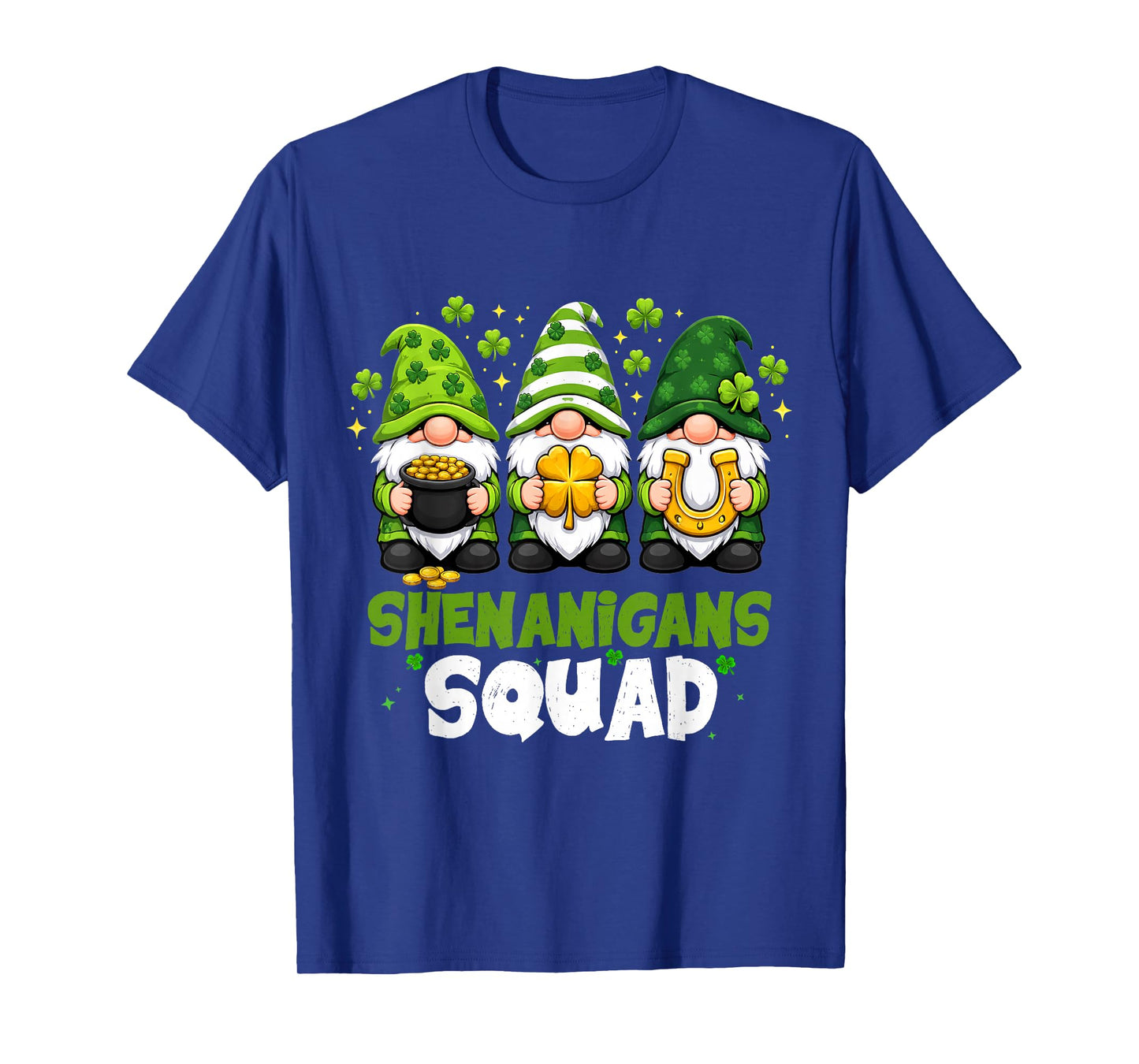 St Patricks Day Gnomes Shenanigans Squad Saint Pattys Womens T-Shirt - T-Shirt | Royal