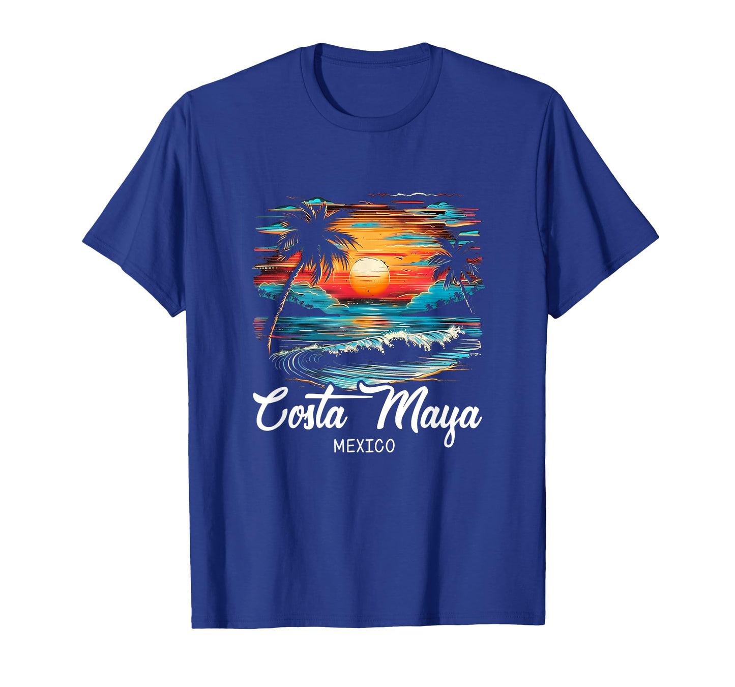 Family Vacation Retro Sunset Mexico Costa Maya T-Shirt