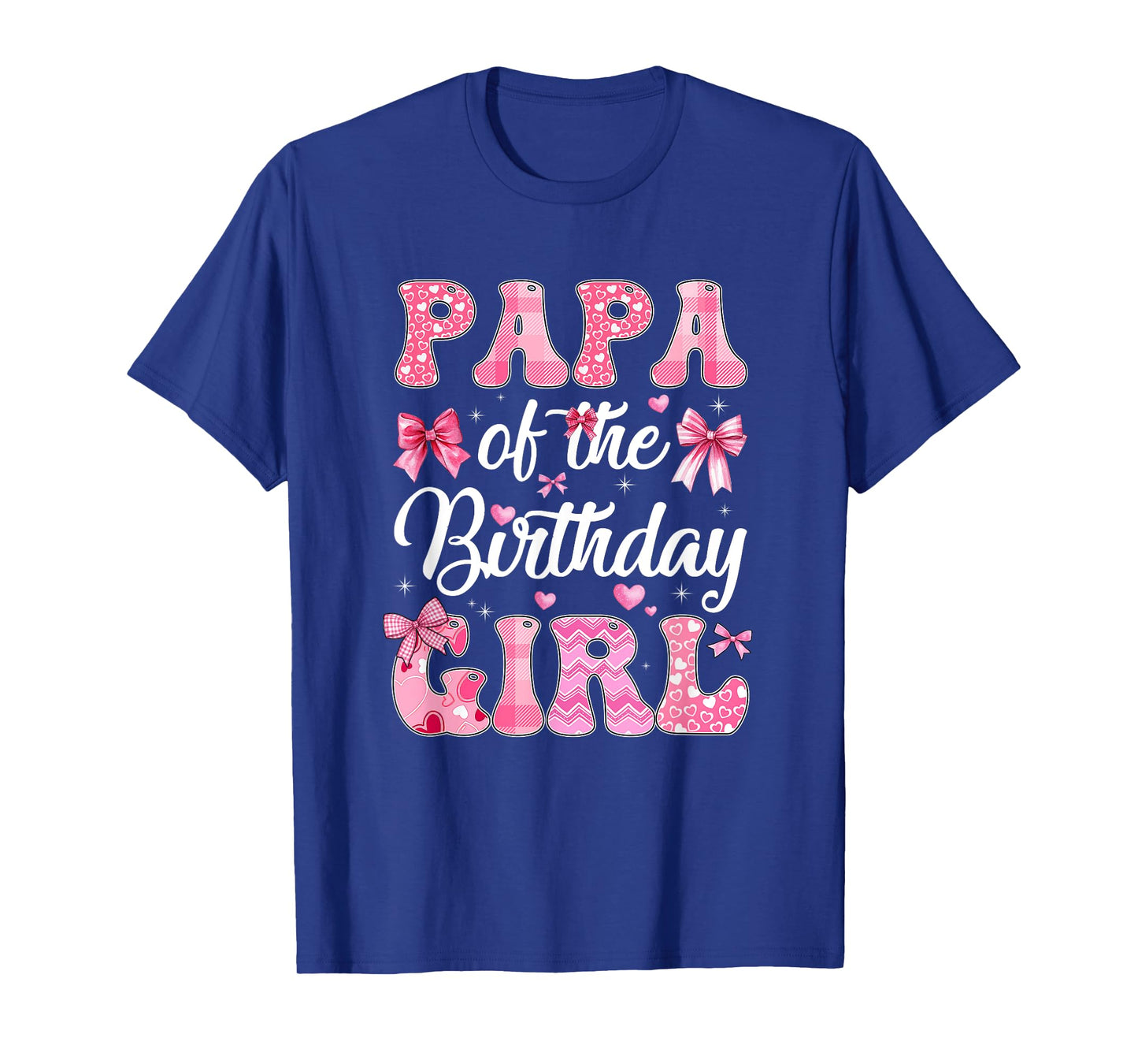 Papa Of The Birthday Girl Family Pink Coquette Bow T-Shirt