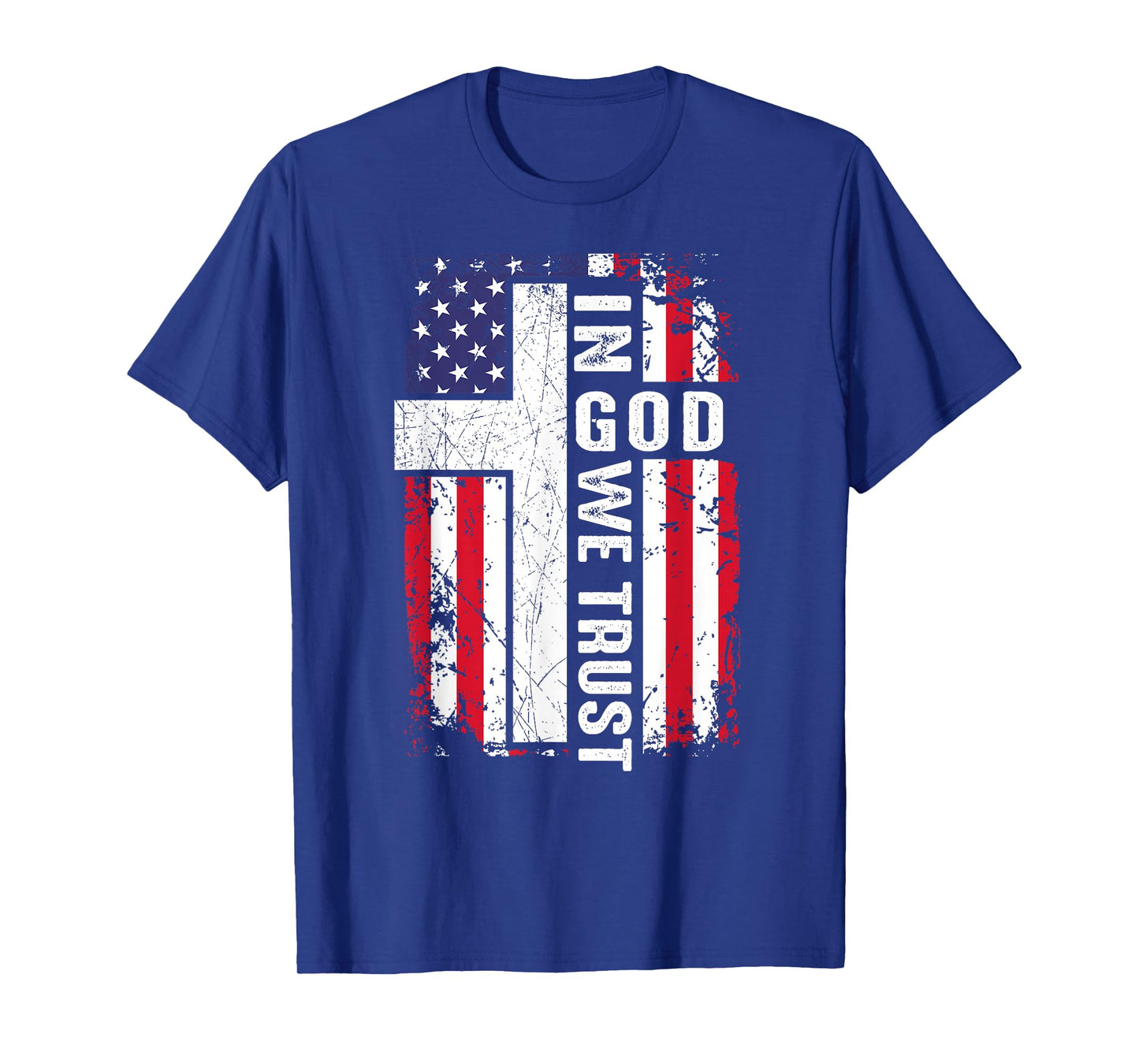 Mens In God We Trust American Flag Christian Patriotic Faith T-Shirt