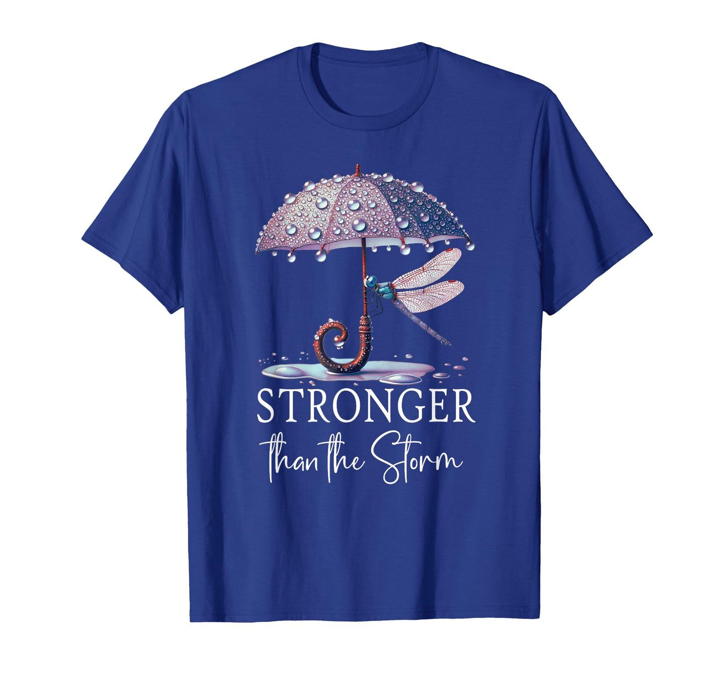 Stronger Than the Storm Psalm 93 Purple Dragonfly Christian T-Shirt
