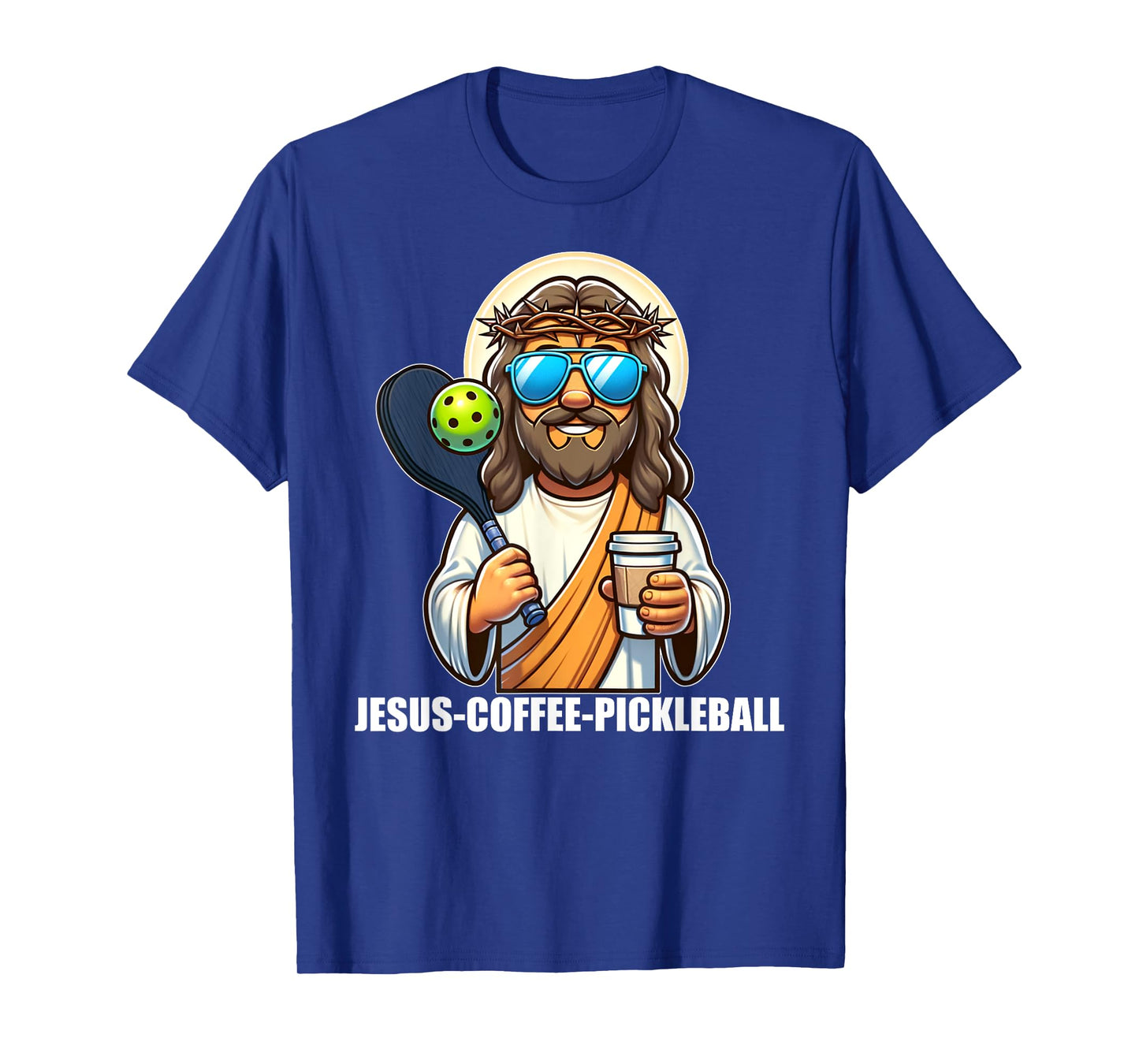 Jesus Coffee Picklenall Funny Christian Pickleball Lovers T-Shirt, Small, Black