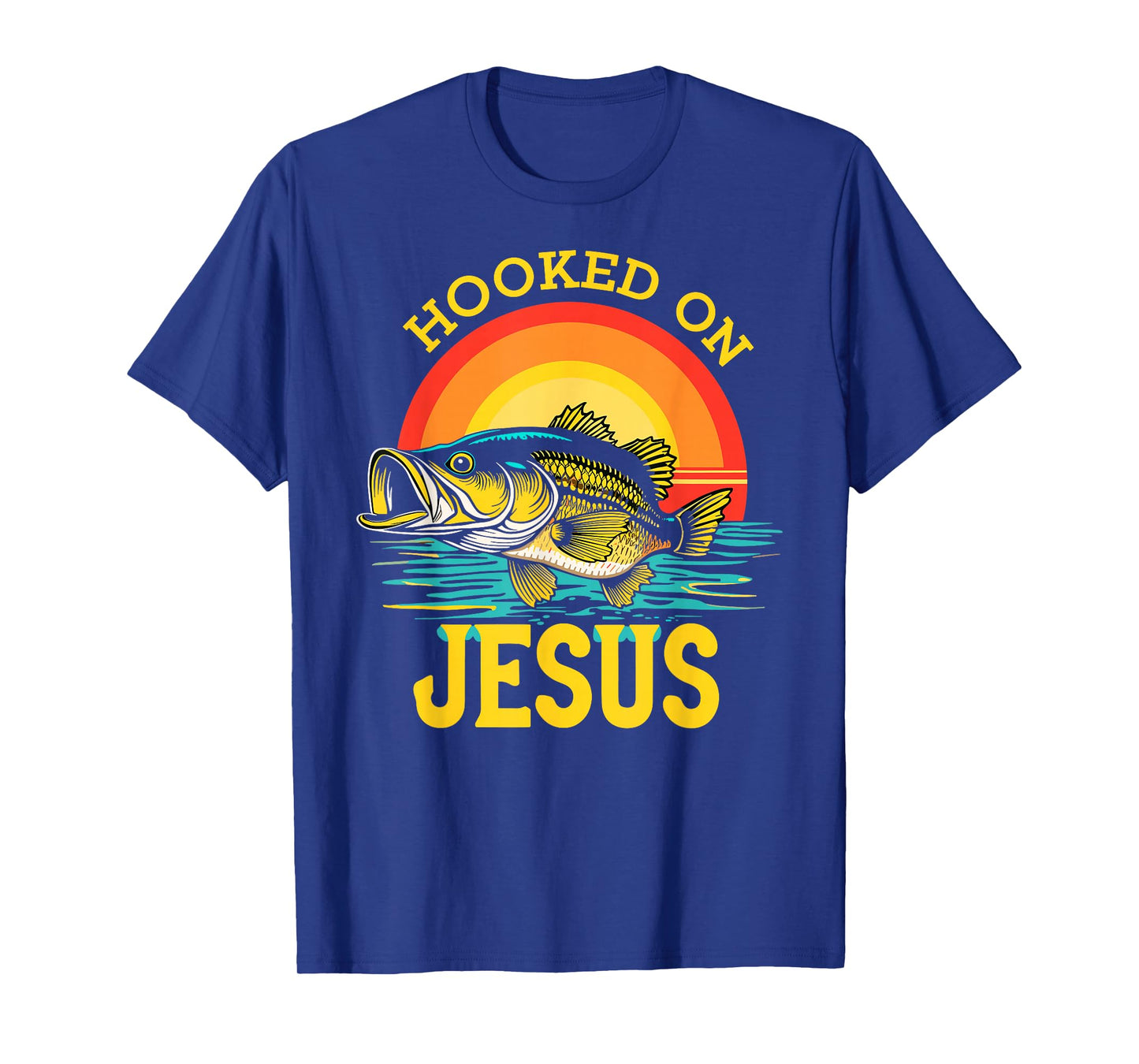 Hooked on Jesus Bible Verse Christian Fisherman Bass Fishing T-Shirt
