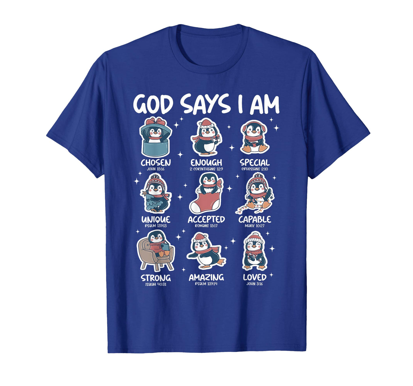 God Says I Am Penguin Religious Christian Boys Girls Kids T-Shirt