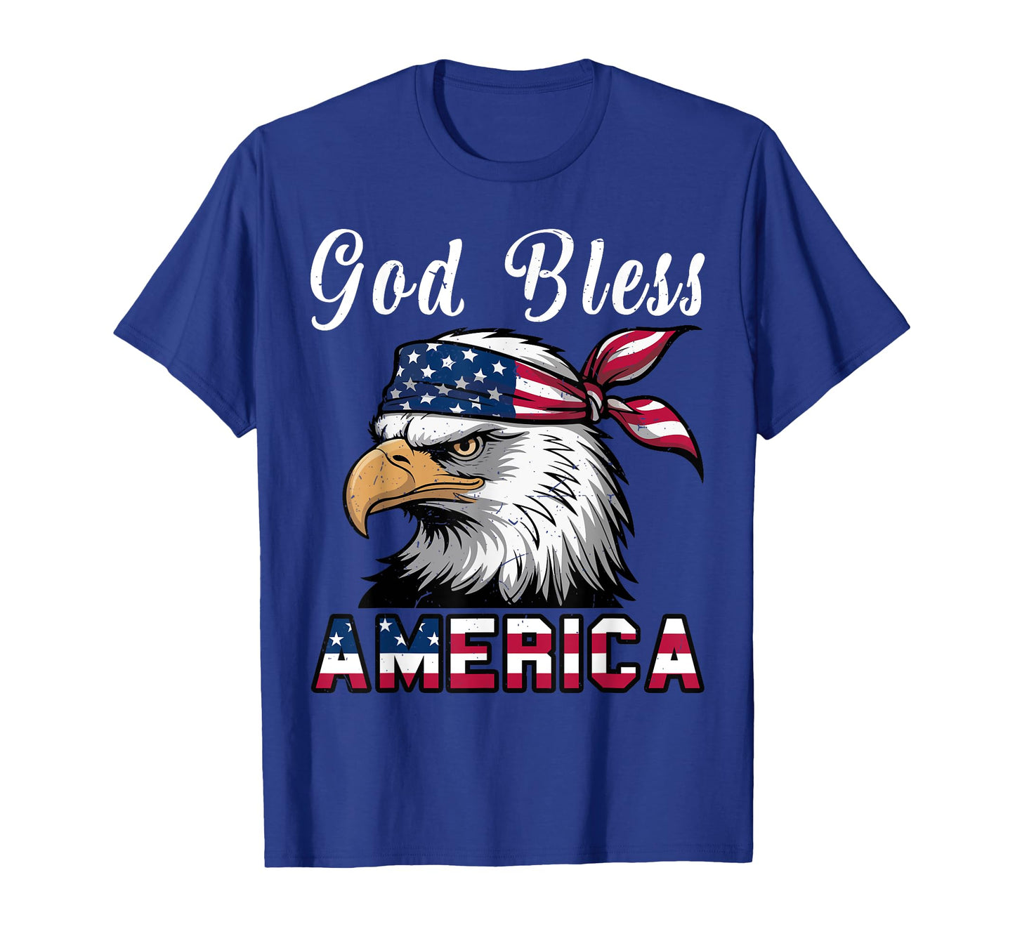 Men God Bless America 4th July Boy Toddler Eagle USA Flag T-Shirt