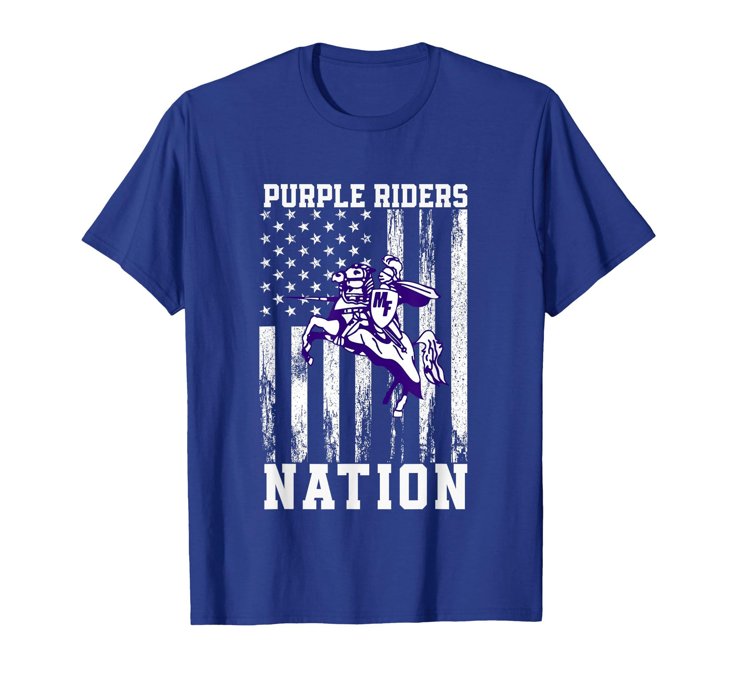 Martins Ferry Purple Riders Logo Nation HS T-Shirt