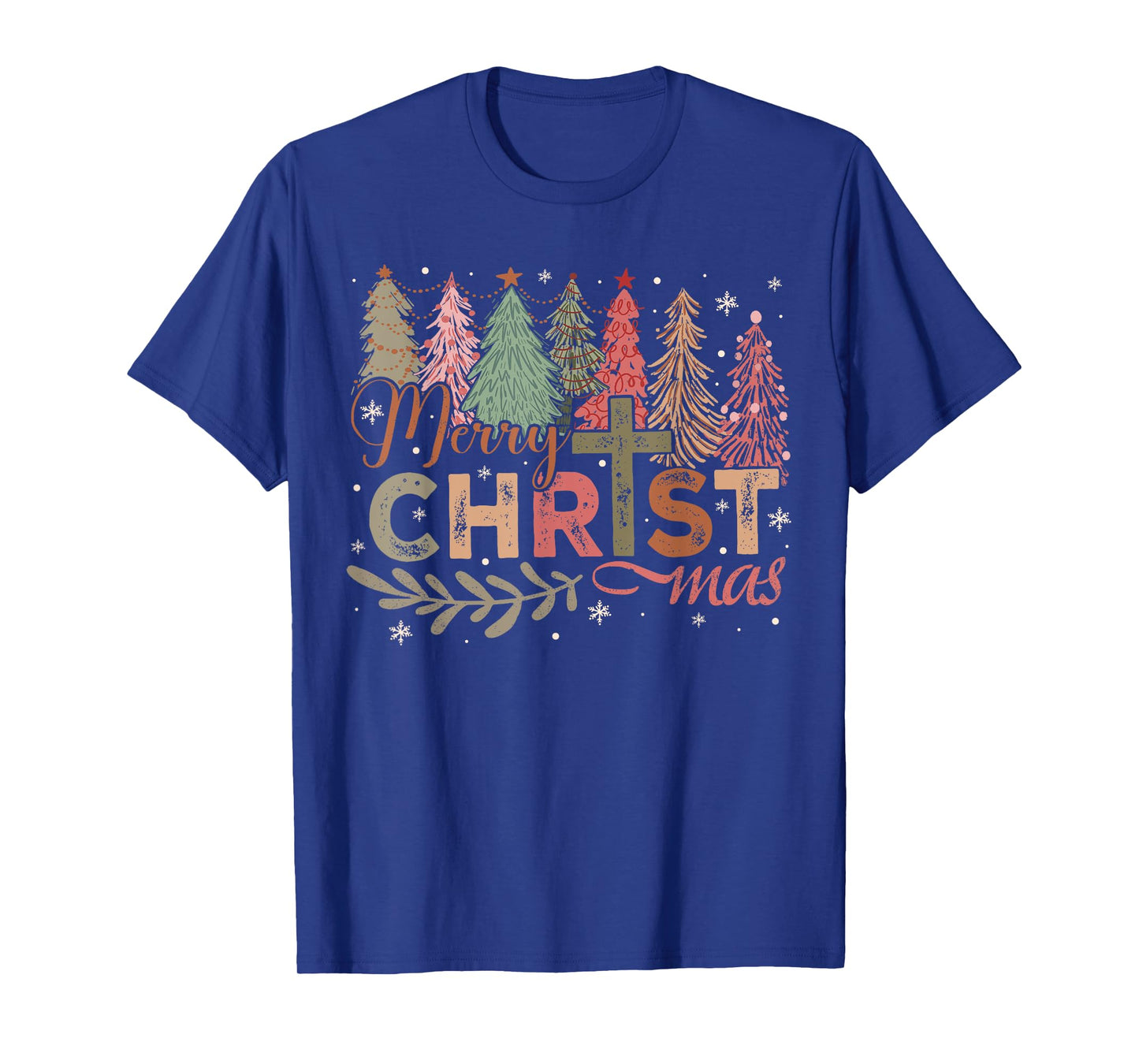 Merry Christmas Christian Faith Cross Christmas Tree Jesus T-Shirt