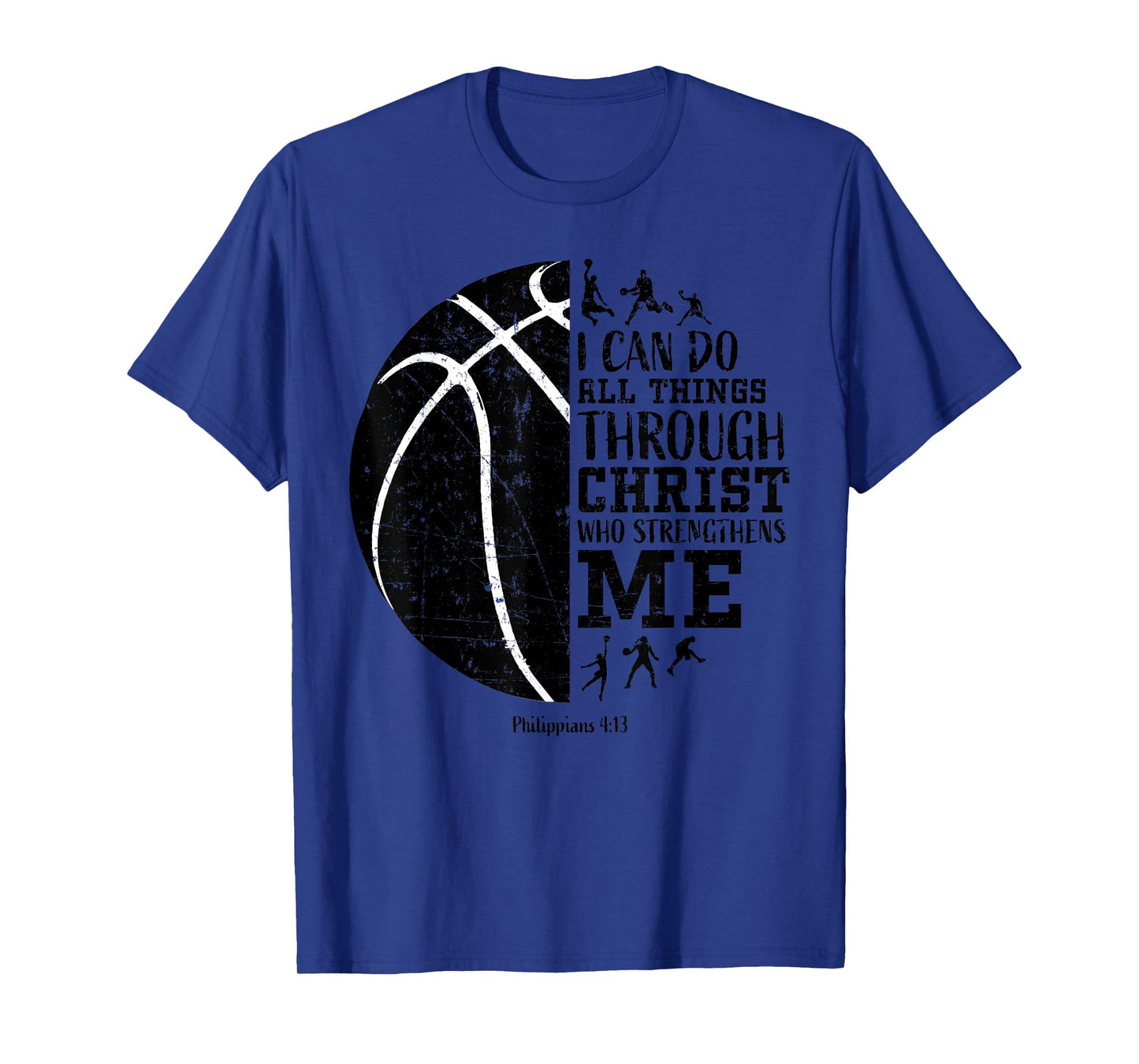 Christian Basketball Shirts Kids Boys Girls Philippians 4 13 T-Shirt