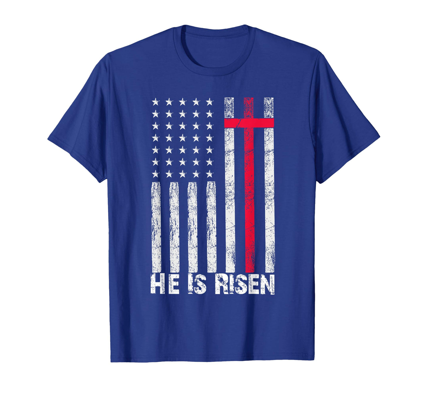 He is Risen American Flag Cross Vintage Happy Easter T-Shirt