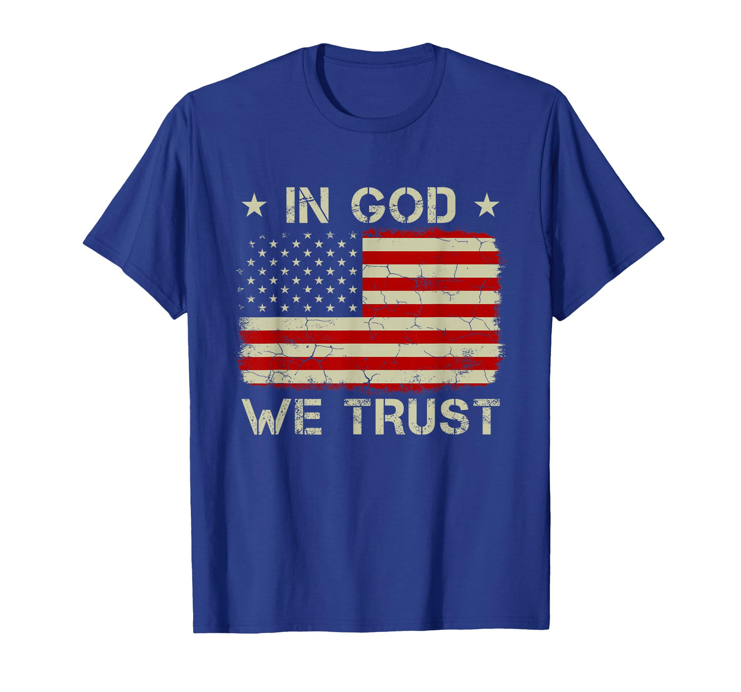 Vintage Old American Flag In God We Trust Tshirt Christian T-Shirt
