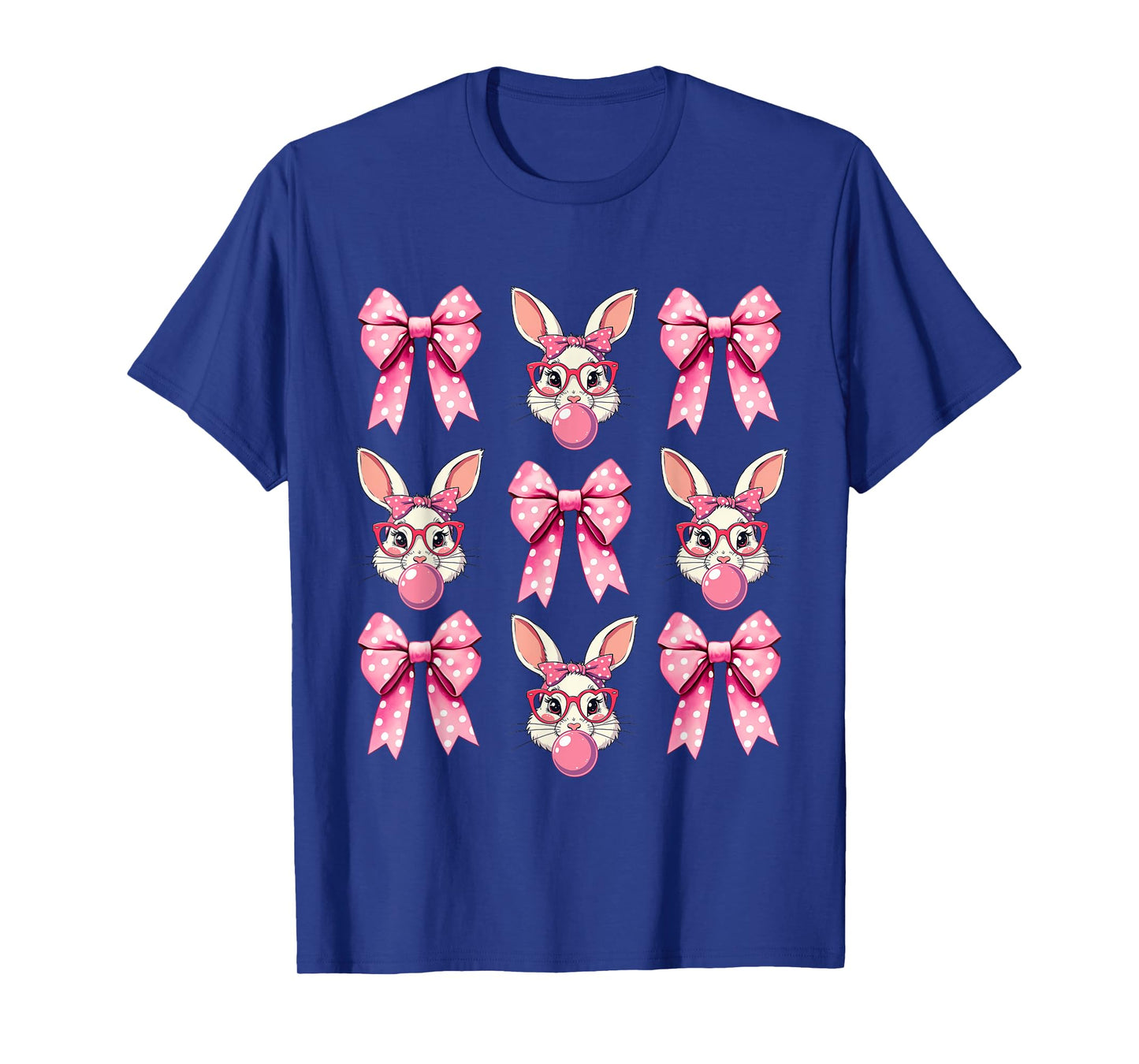 Bunny Face Coquette Bow Easter Day Girl Women T-Shirt
