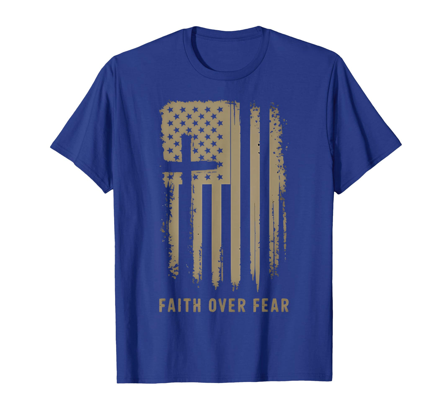 Faith Over Fear Christ Is King Vintage American Flag T-Shirt