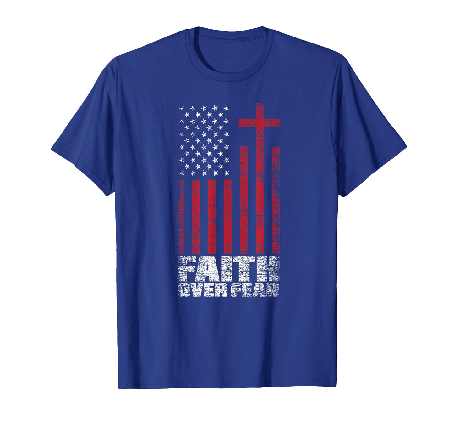 America Pride Faith Over Fear USA Flag Prayer T-Shirt for Women Kids Men