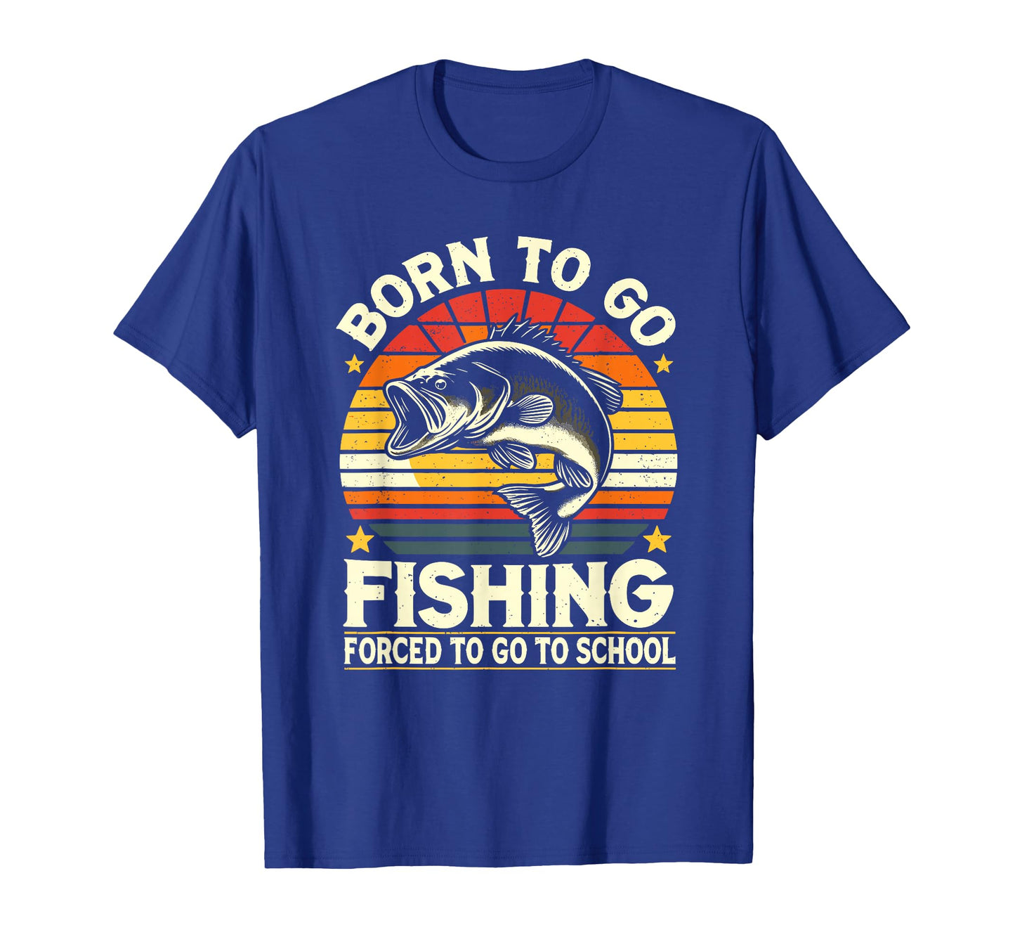 Born To Go Fishing Forced To Go To School, Kids Boys Fishing T-Shirt