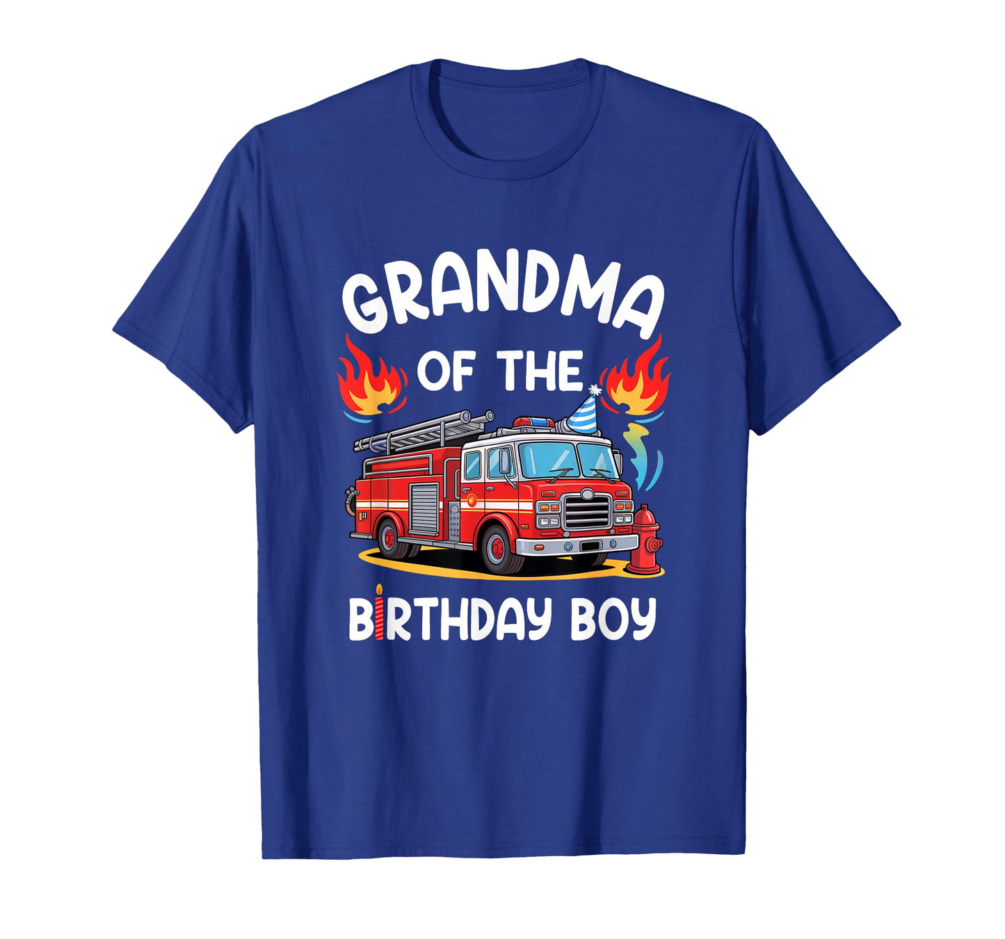 Grandma Of The Birthday Boy Fire Truck Firefighter 1St Party T-Shirt