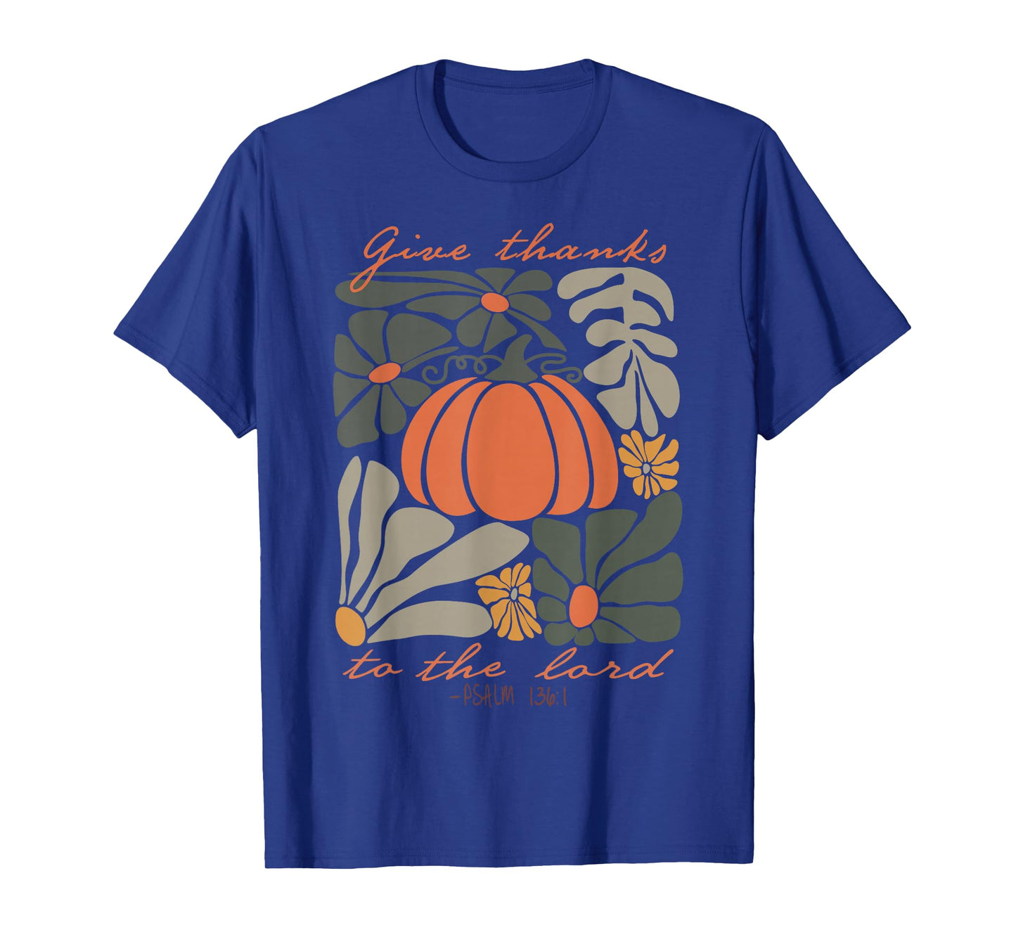 Give Thanks to The Lord Boho Floral Christian Thanksgiving T-Shirt