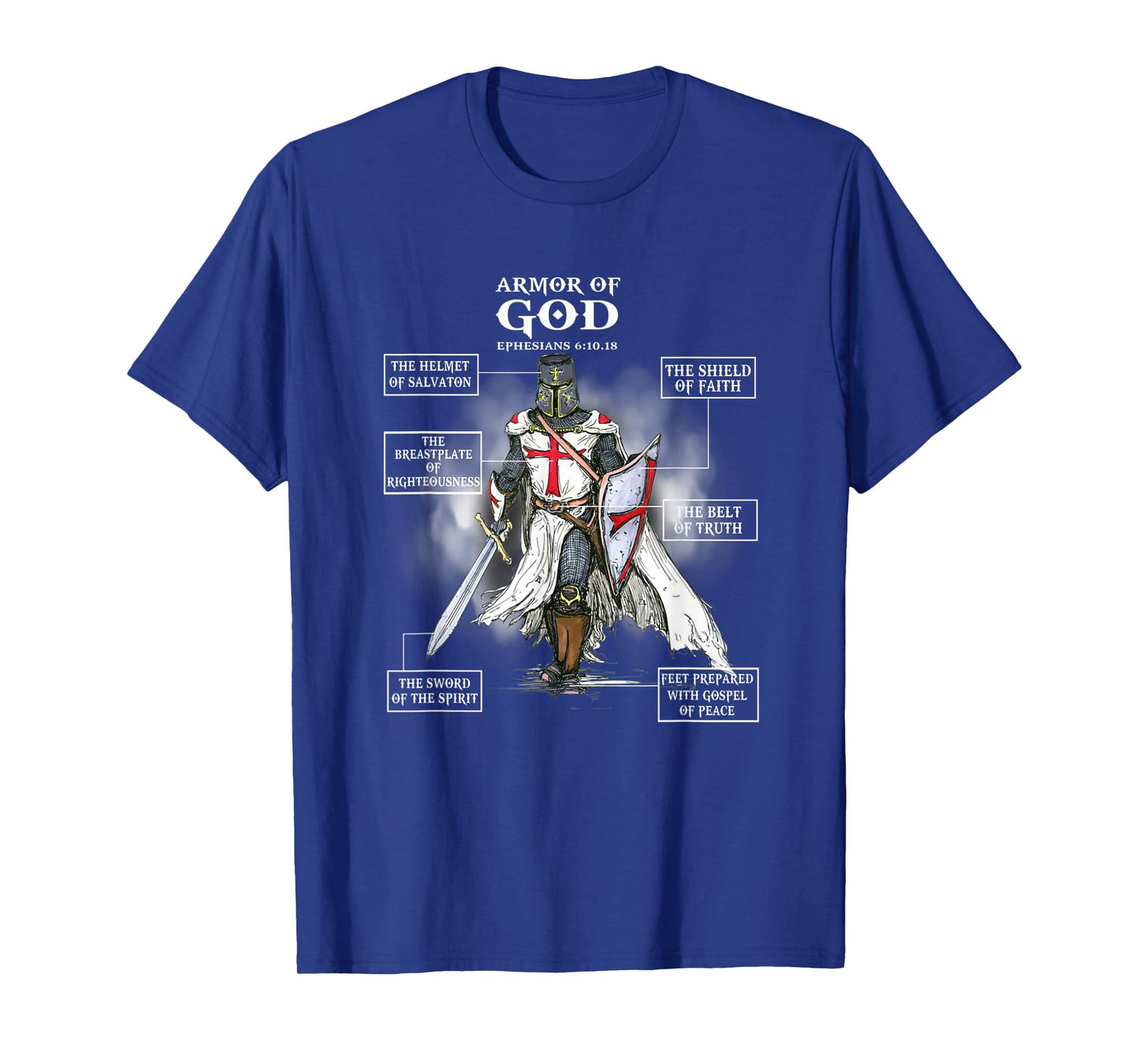 Armor of God Bible Verse Great Warrior Religious Christian T-Shirt