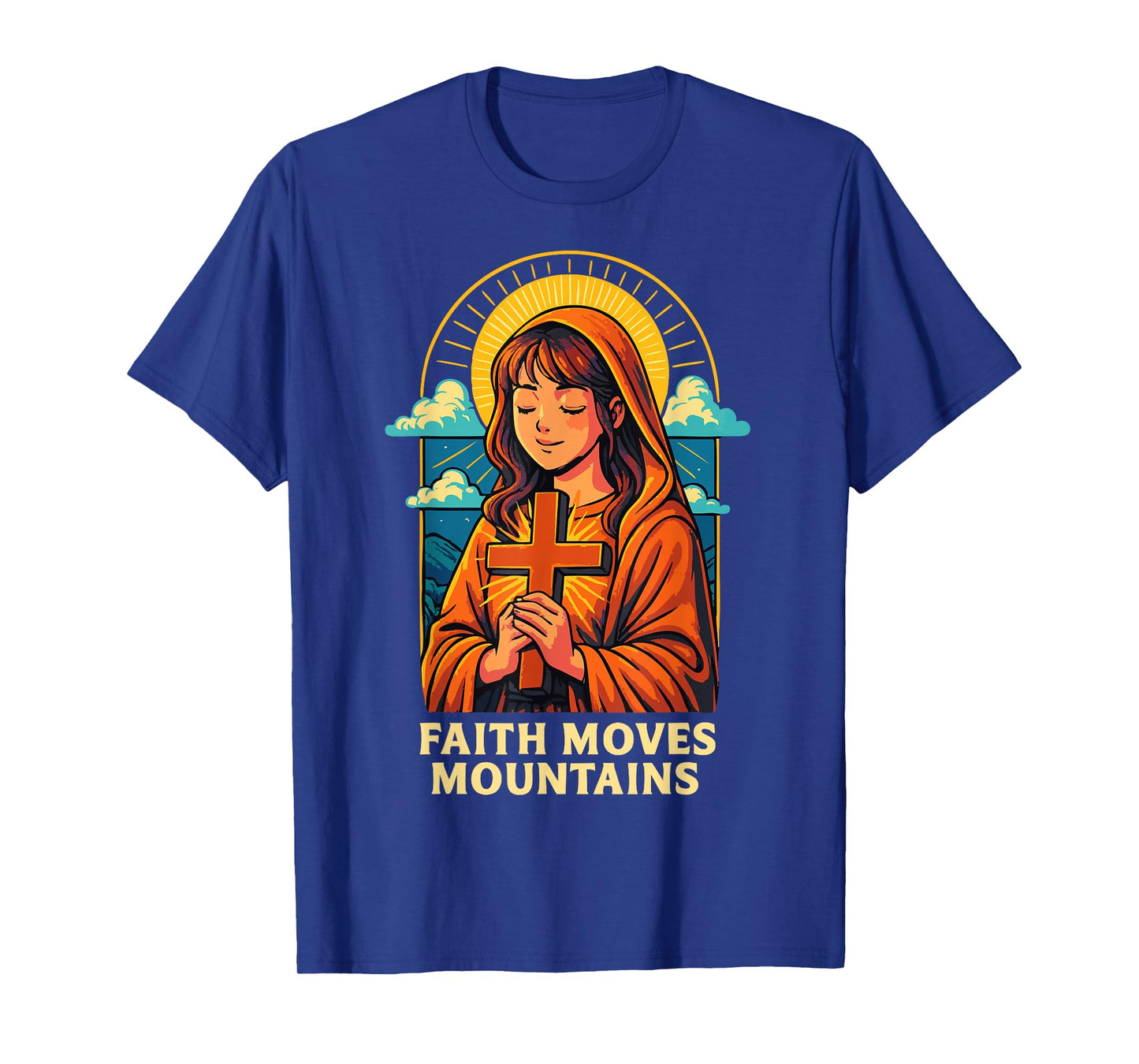 Faith Moves Mountains Christian Anime Manga Jesus Prayer T-Shirt
